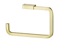 GoodHome Elland Brushed Gold effect Wall-mounted Toilet roll holder (H)106mm (W)170mm