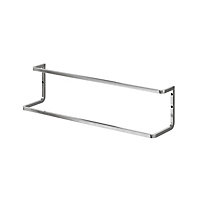 GoodHome Elland Brushed Silver effect Stainless steel Wall-mounted Double towel rail (W)60cm