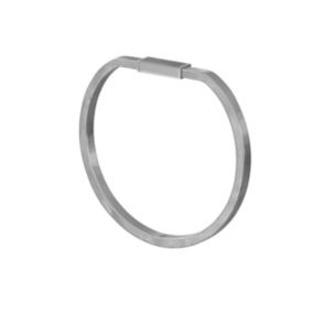 GoodHome Elland Brushed Silver effect Stainless steel Wall-mounted Towel ring (W)19.4cm