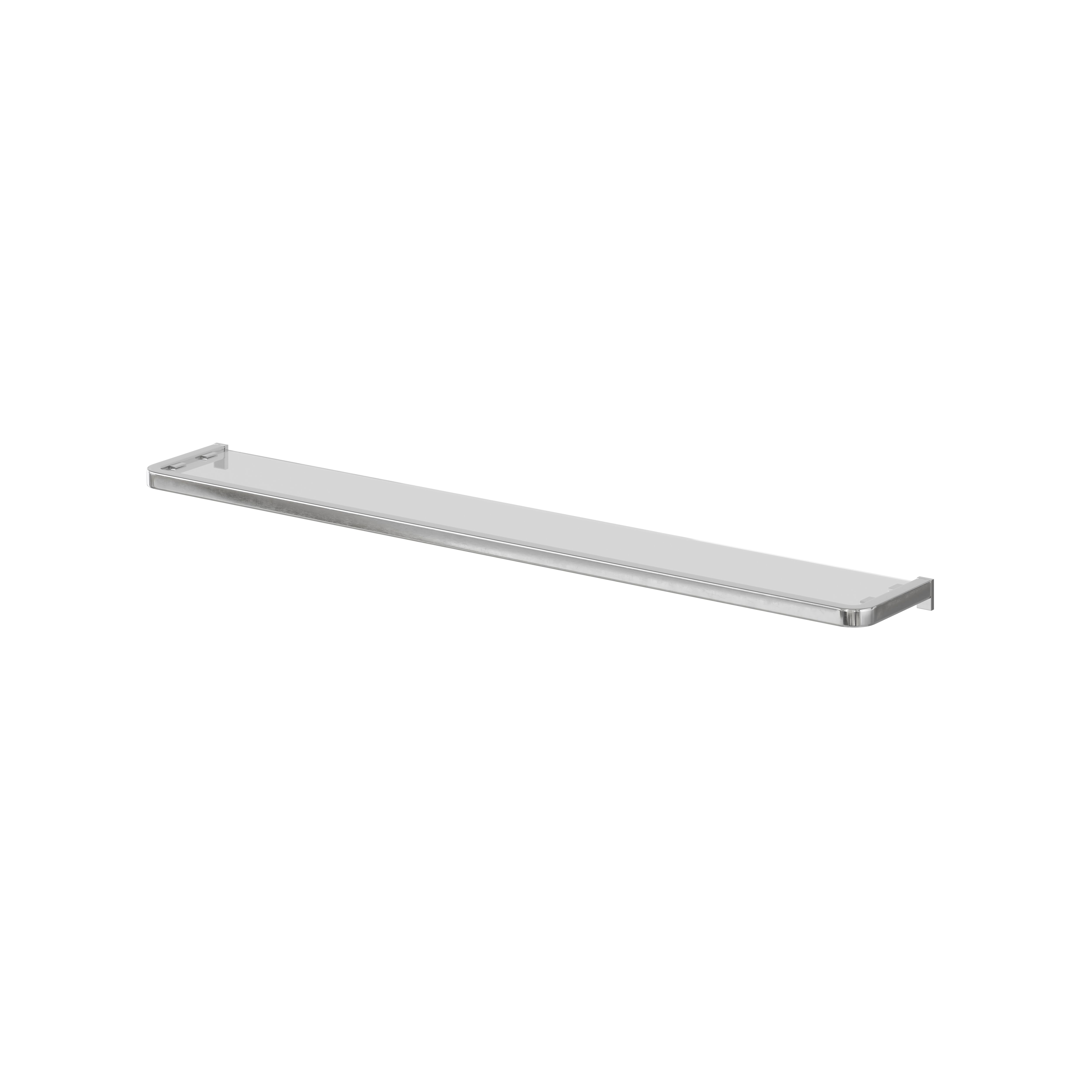 GoodHome Elland Brushed Silver effect Wall-mounted Bathroom Shelf (D)12cm (H)2cm (L)60cm