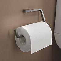 GoodHome Elland Brushed Silver effect Wall-mounted Toilet roll holder (W)170mm