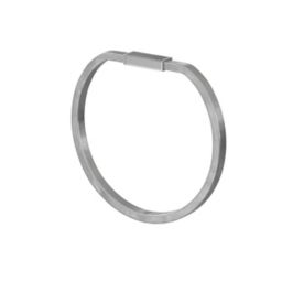 GoodHome Elland Brushed Silver effect Wall-mounted Towel ring (W)194mm