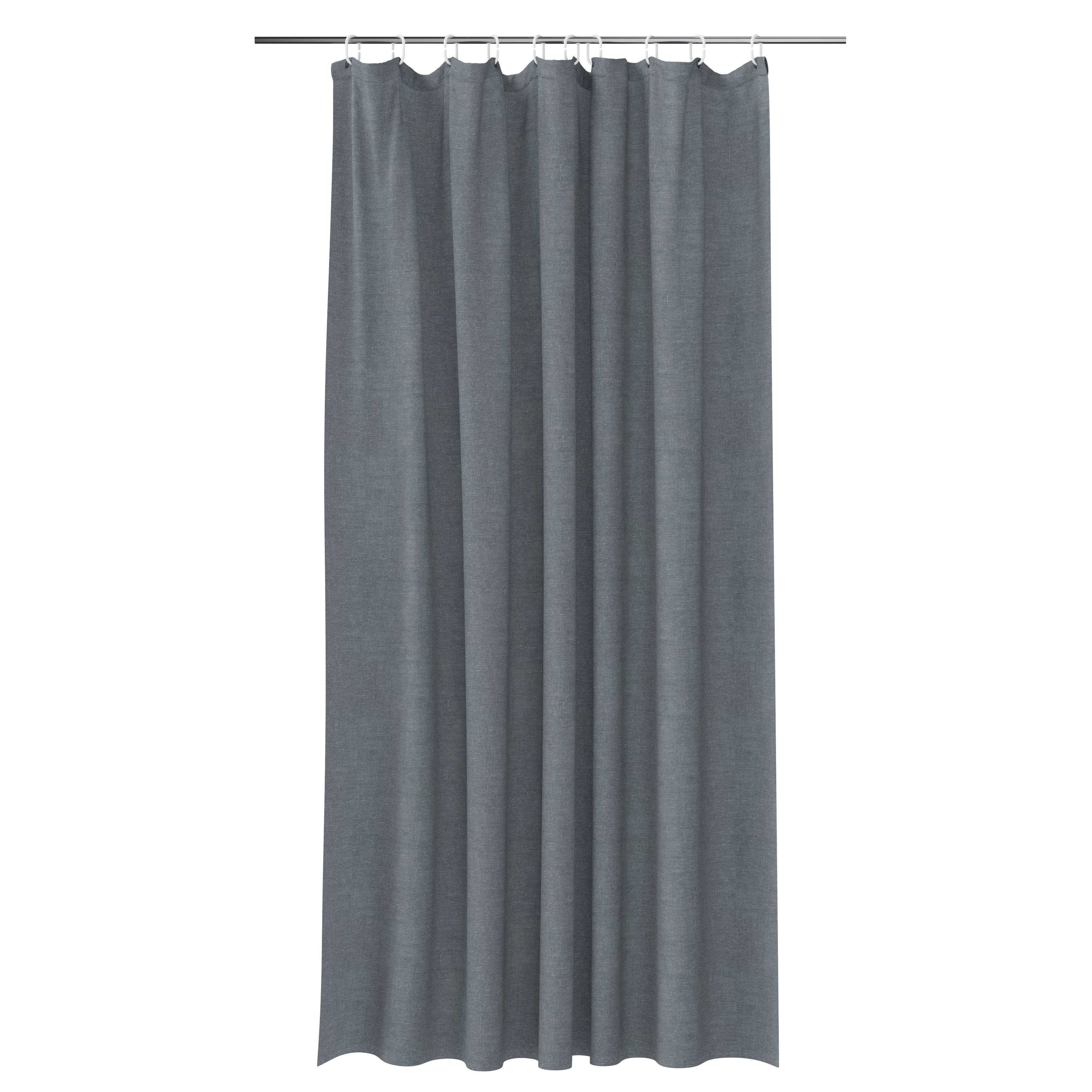 GoodHome Elland Ebony Plain Shower curtain (H)180cm (W)180cm