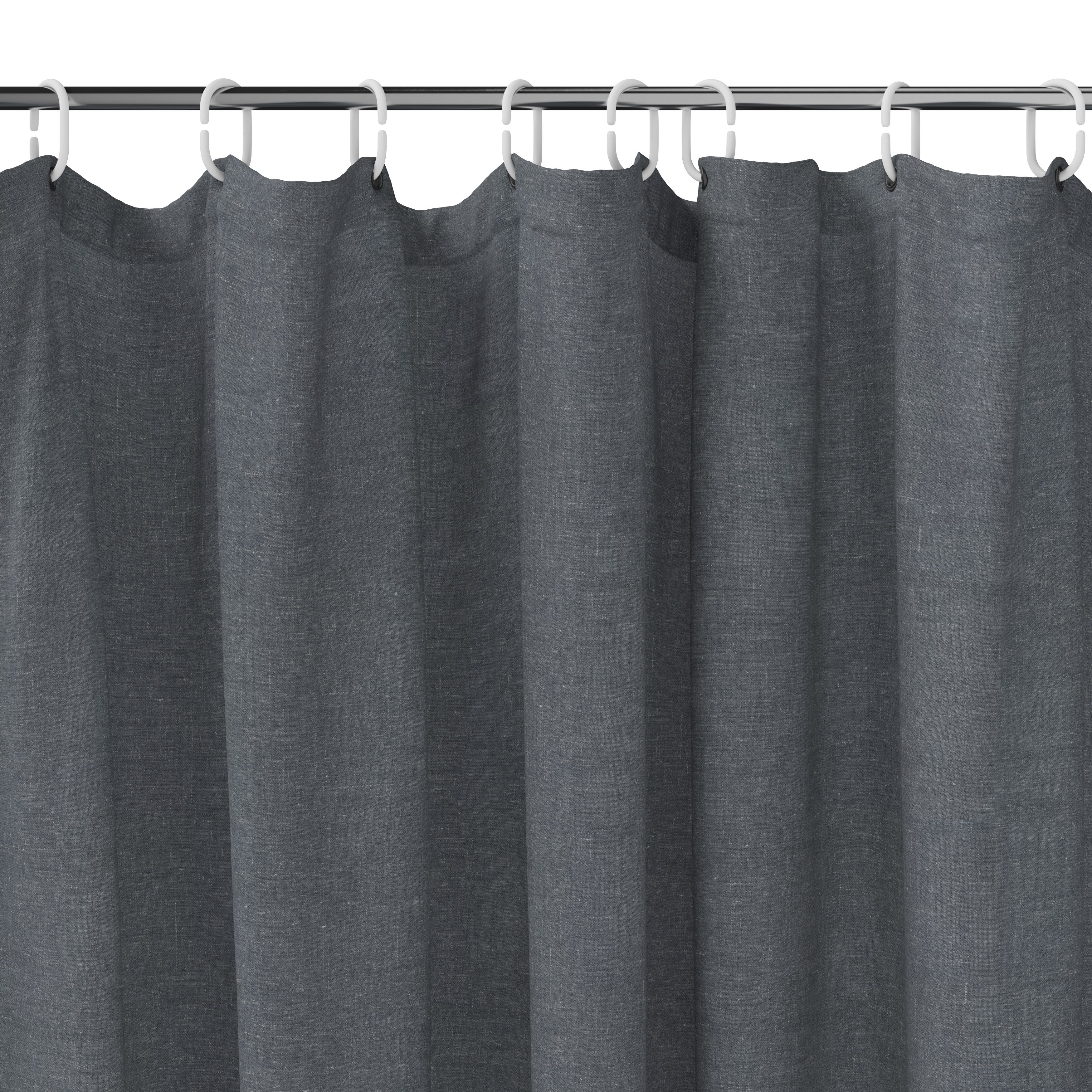 GoodHome Elland Ebony Plain Shower curtain (H)180cm (W)180cm