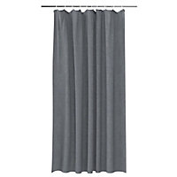 GoodHome Elland Ebony Plain Shower curtain (L)2000mm