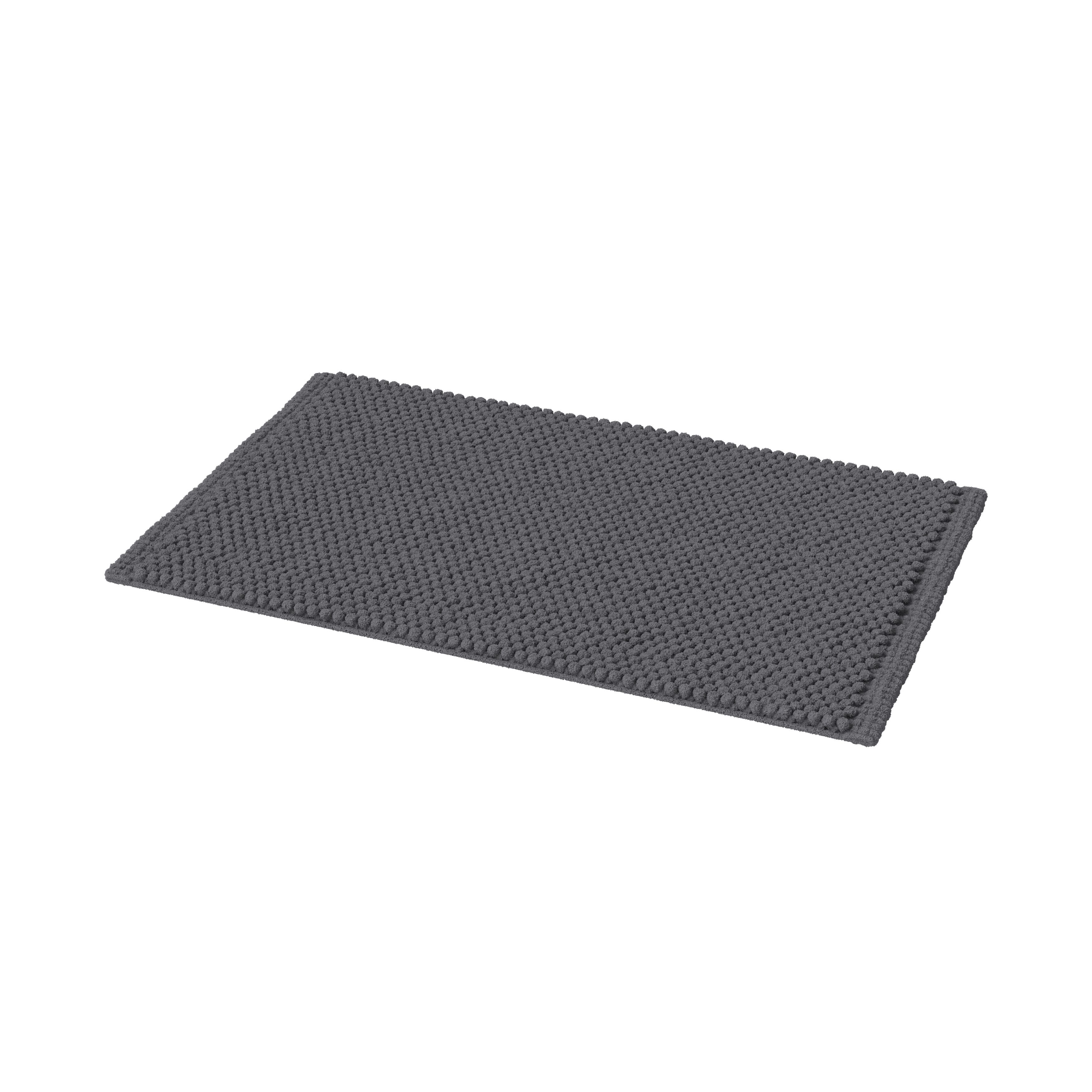 GoodHome Elland Ebony Rectangular Bath mat (L)80cm (W)50cm