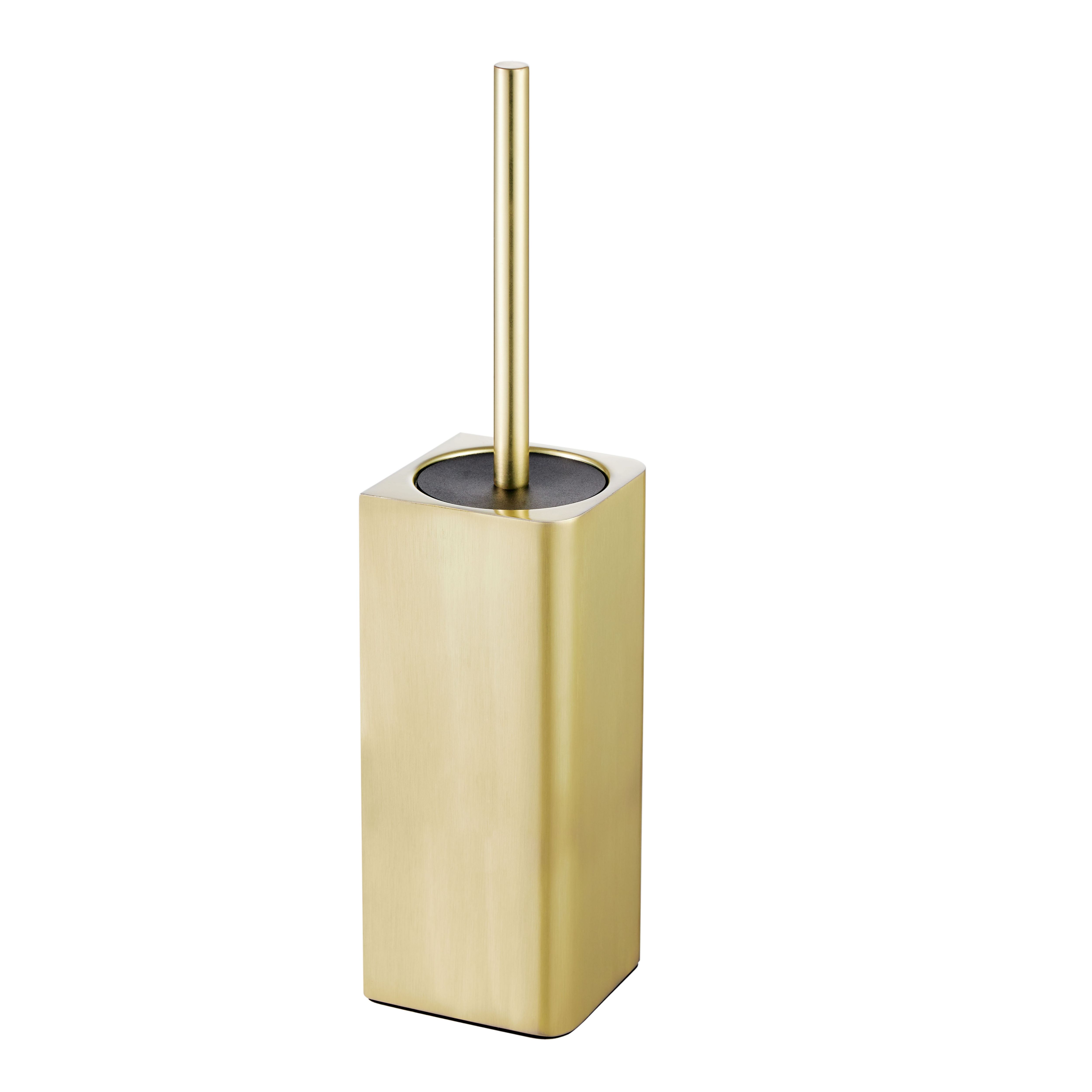 GoodHome Elland Gold effect Stainless steel Toilet brush & holder