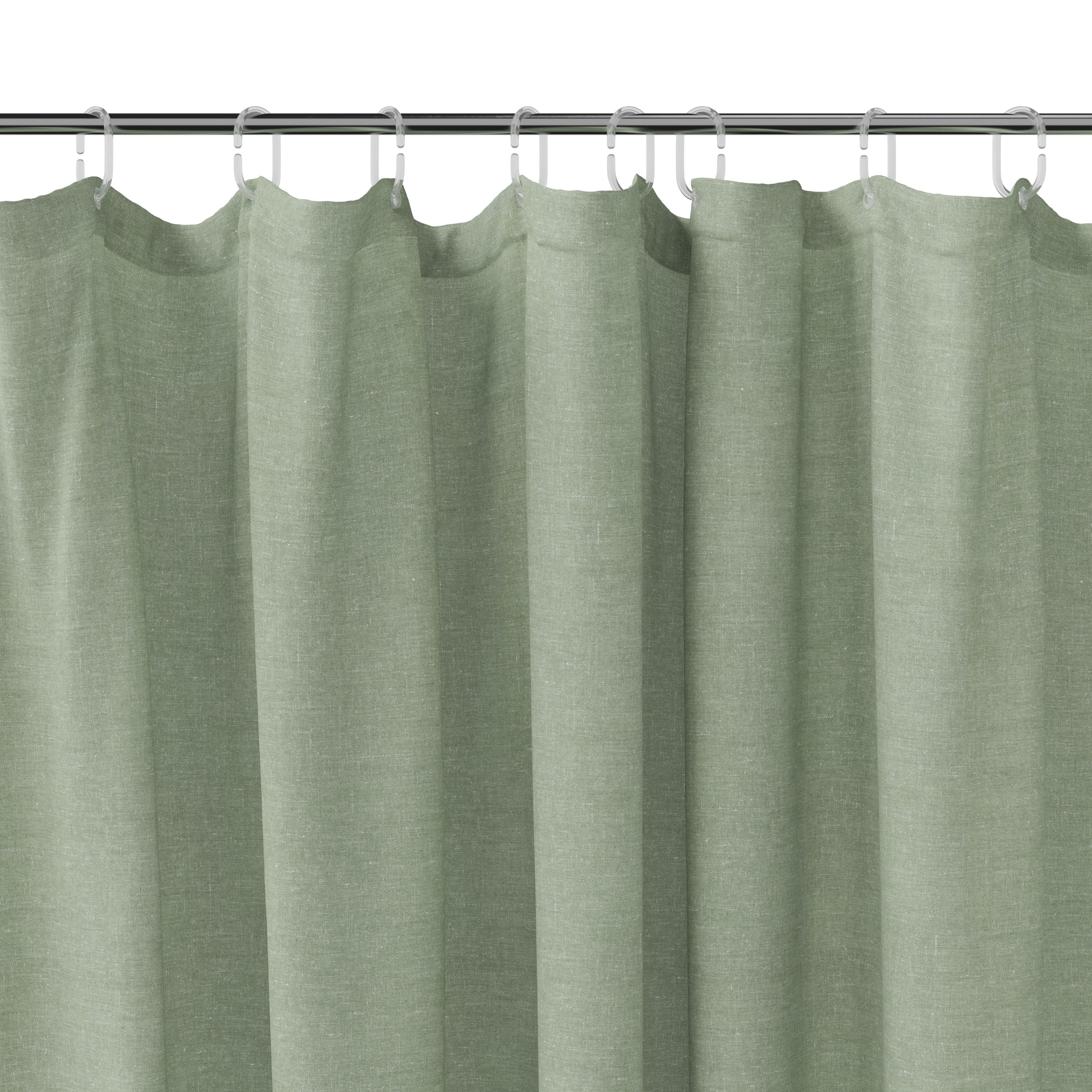 GoodHome Elland Green tea Plain Shower curtain (H)200cm (W)180cm