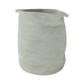 GoodHome Elland Green Tea & White Cotton Laundry bin, 59L