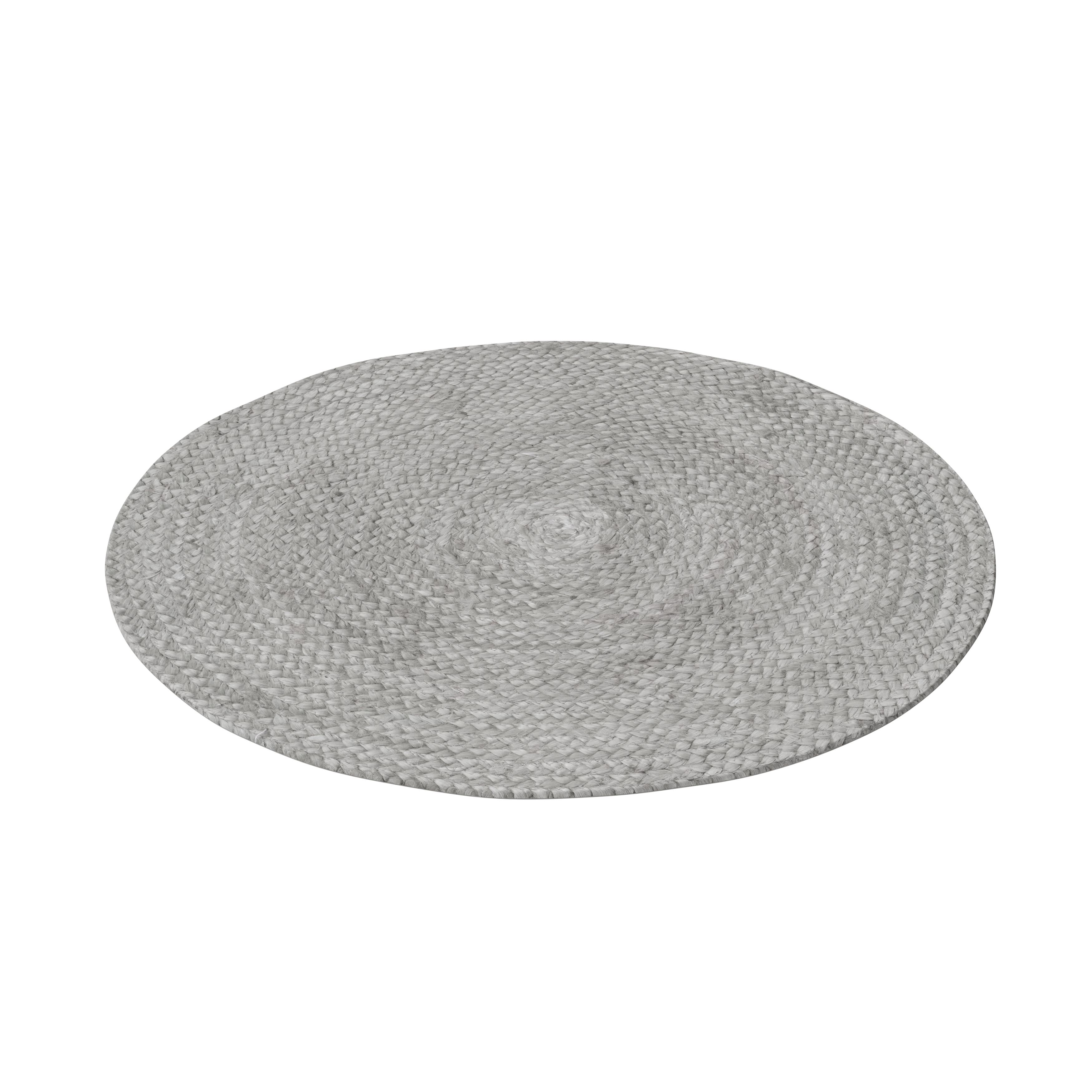 GoodHome Elland Grey Round Bath mat (L)70cm (W)70cm