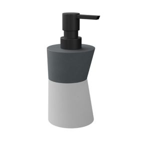 GoodHome Elland Matt Black & grey Concrete effect Concrete & polyresin Freestanding Soap dispenser
