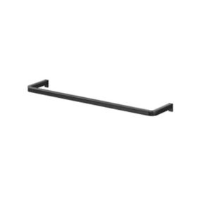 GoodHome Elland Matt Black Steel Wall-mounted Towel rail (W)40cm