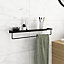 GoodHome Elland Matt Black Wall-mounted Bathroom Shelf (D)12cm (H)9cm (L)60cm