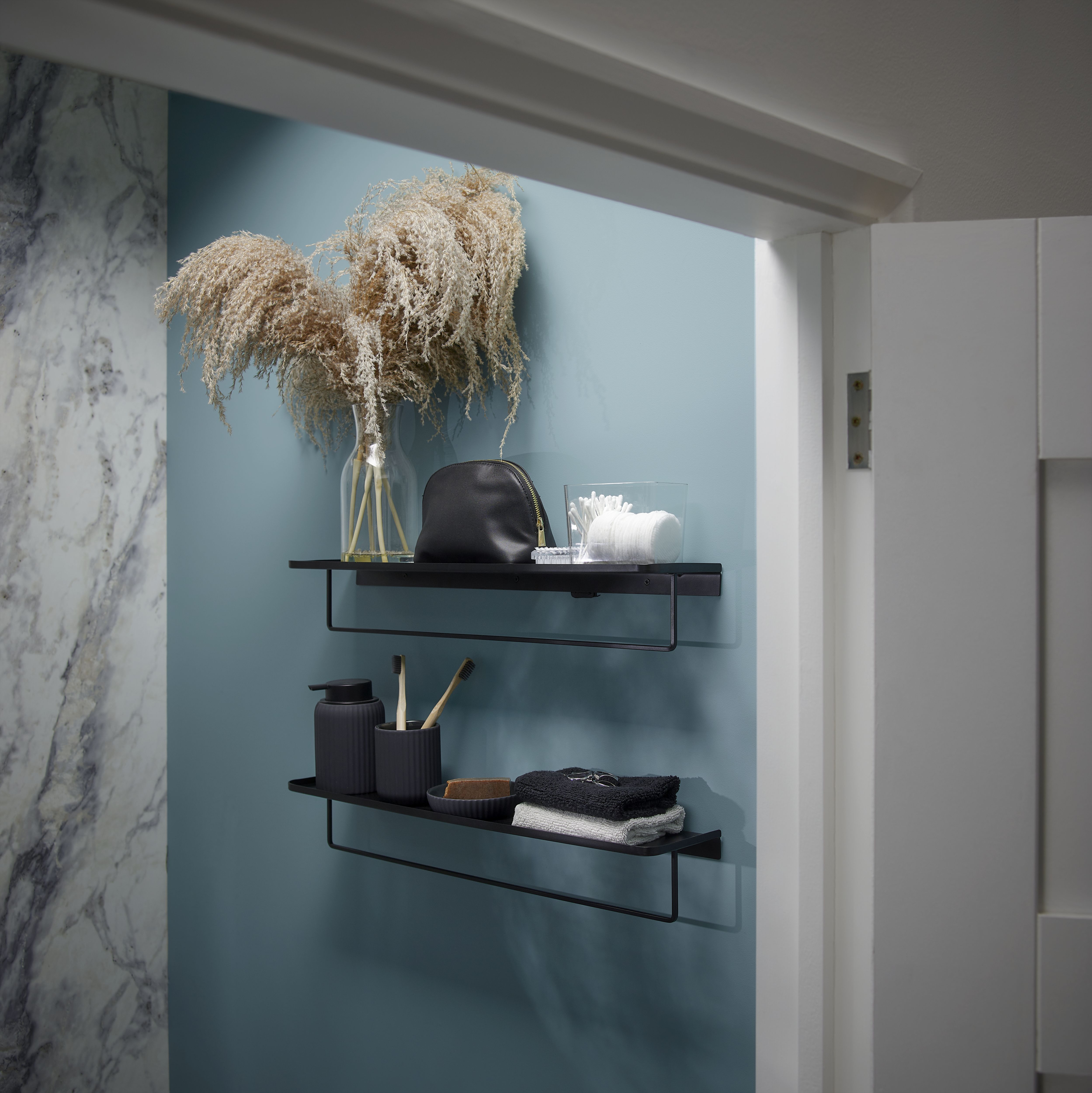 VidaXL Floating Shelf Glass 11.8\"x7.9\" - Wall Mounted Display Shelf For Bathroom, Bedroom, Living Room, Easy Assembly, Tempered