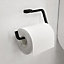 GoodHome Elland Matt Black Wall-mounted Toilet roll holder (H)106mm (W)1700mm