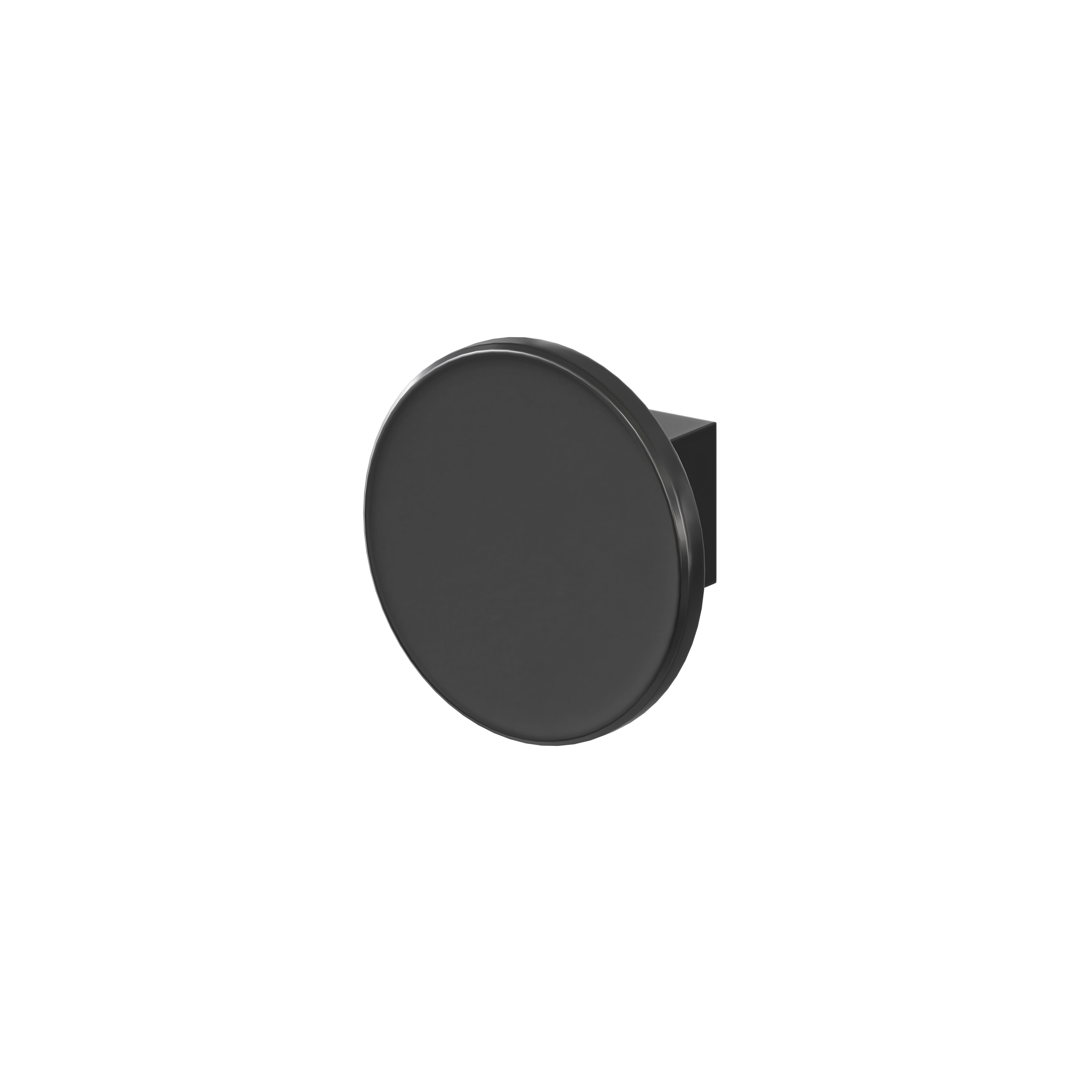 GoodHome Elland Matt Black Zinc alloy Circular Single Hook (H)40mm (W)40mm