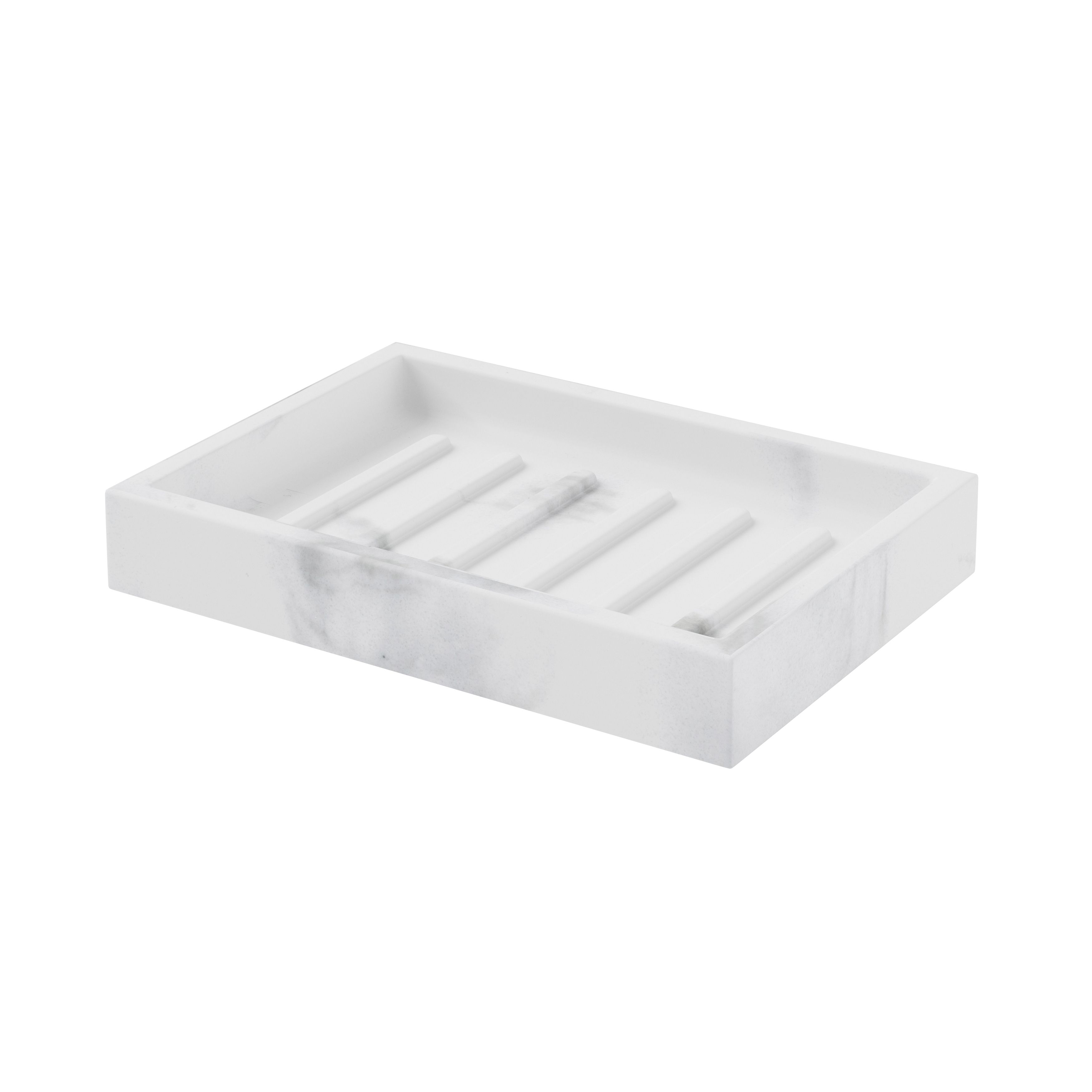 GoodHome Elland Matt Marble effect Polyresin Soap dish