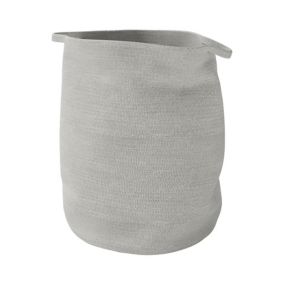 GoodHome Elland Pebble & White 59L Laundry bin (H)55cm (W)58cm