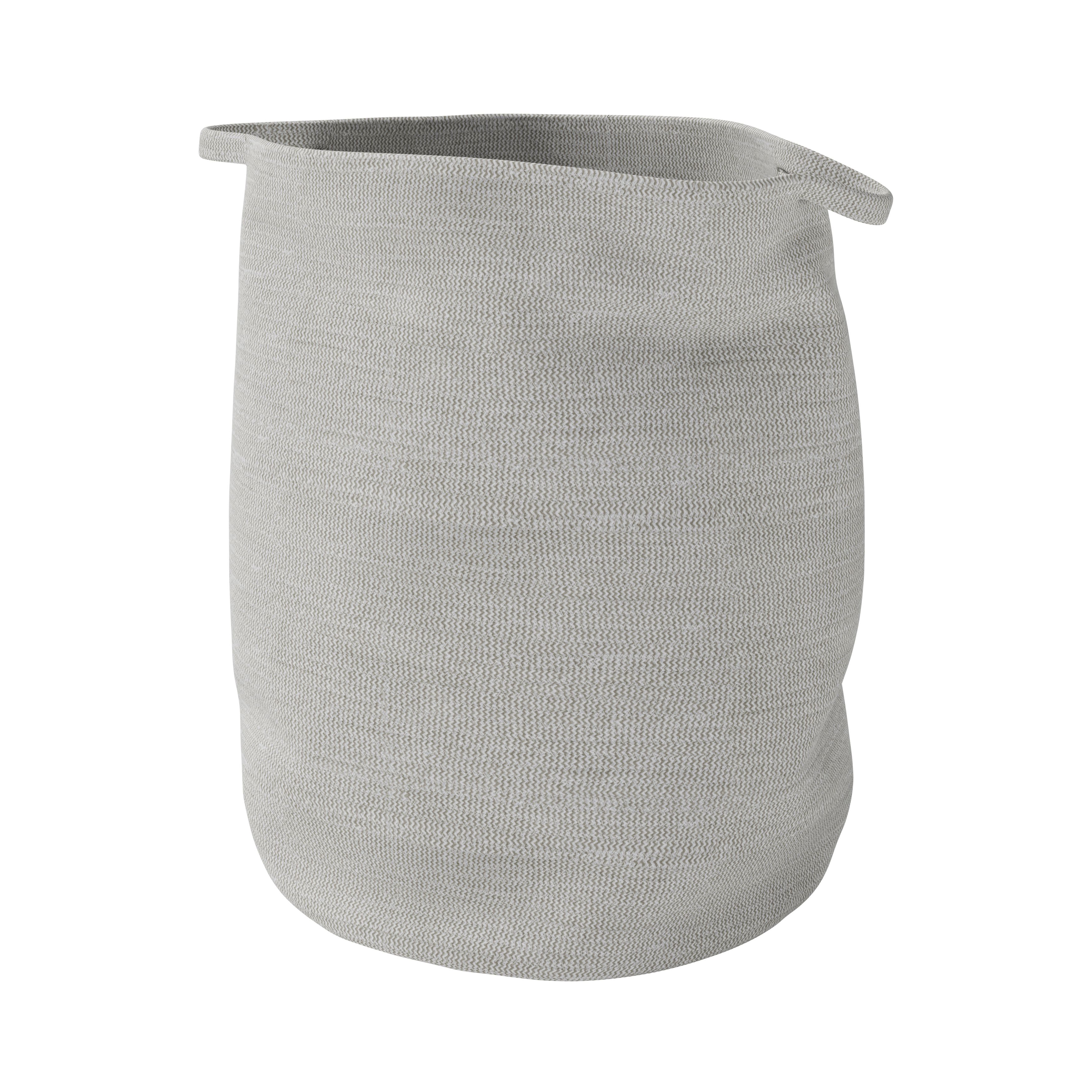 GoodHome Elland Pebble & White Cotton Laundry bin, 59L