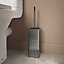 GoodHome Elland Polypropylene (PP), stainless steel & thermoplastic rubber Silver effect Toilet brush & holder