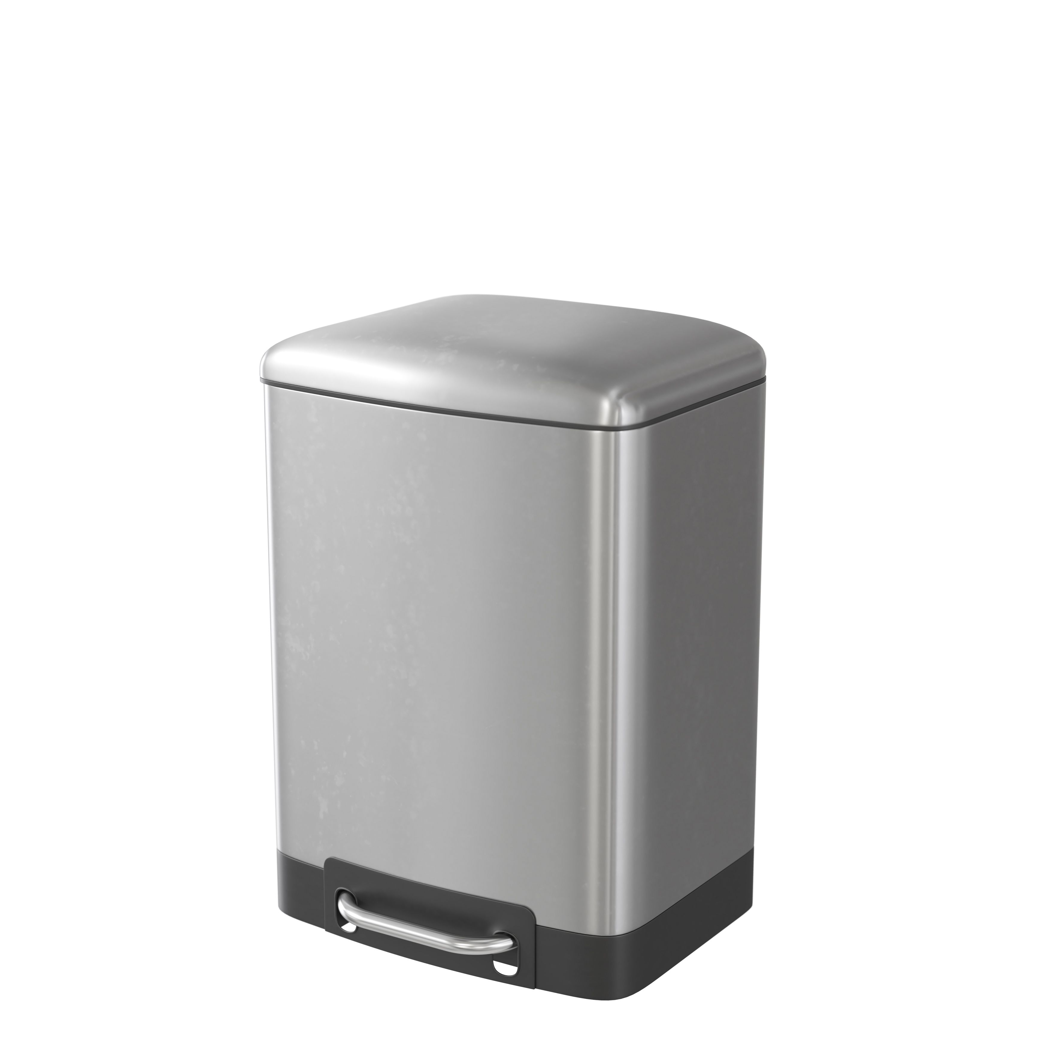 GoodHome Elland Silver Metal Bathroom Bin - 5L