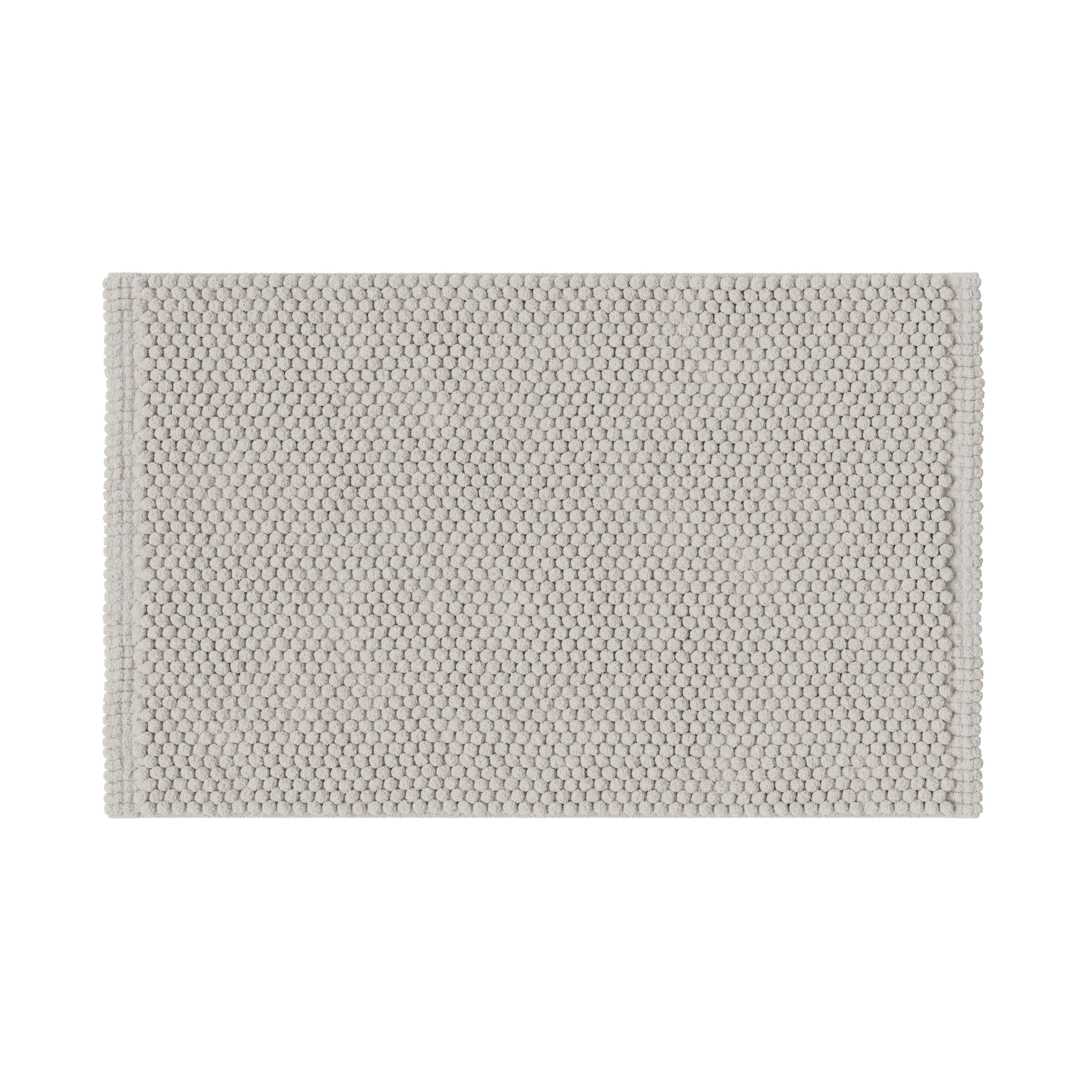 GoodHome Elland Stone grey Rectangular Bath mat (L)80cm (W)50cm