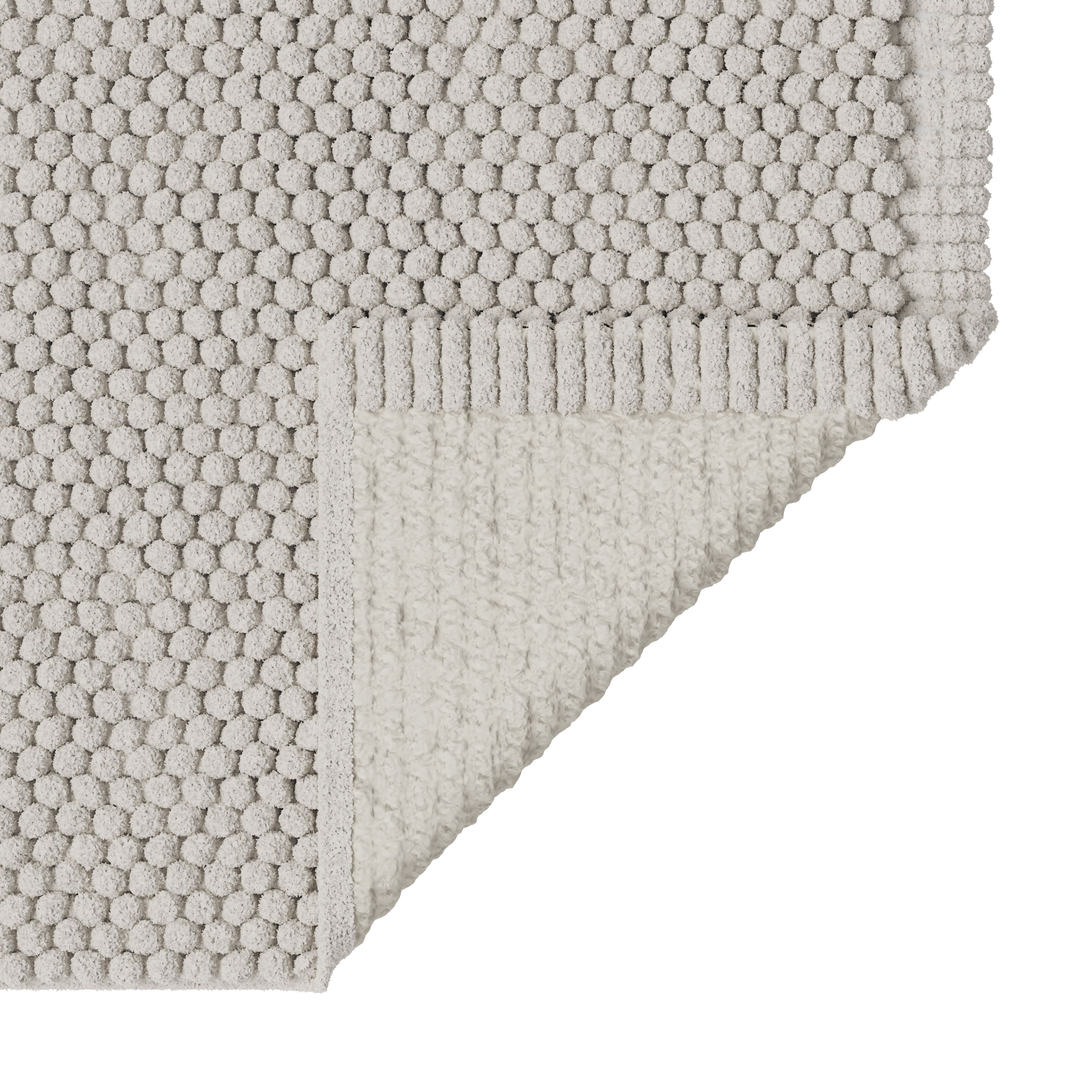 GoodHome Elland Stone grey Rectangular Bath mat (L)80cm (W)50cm