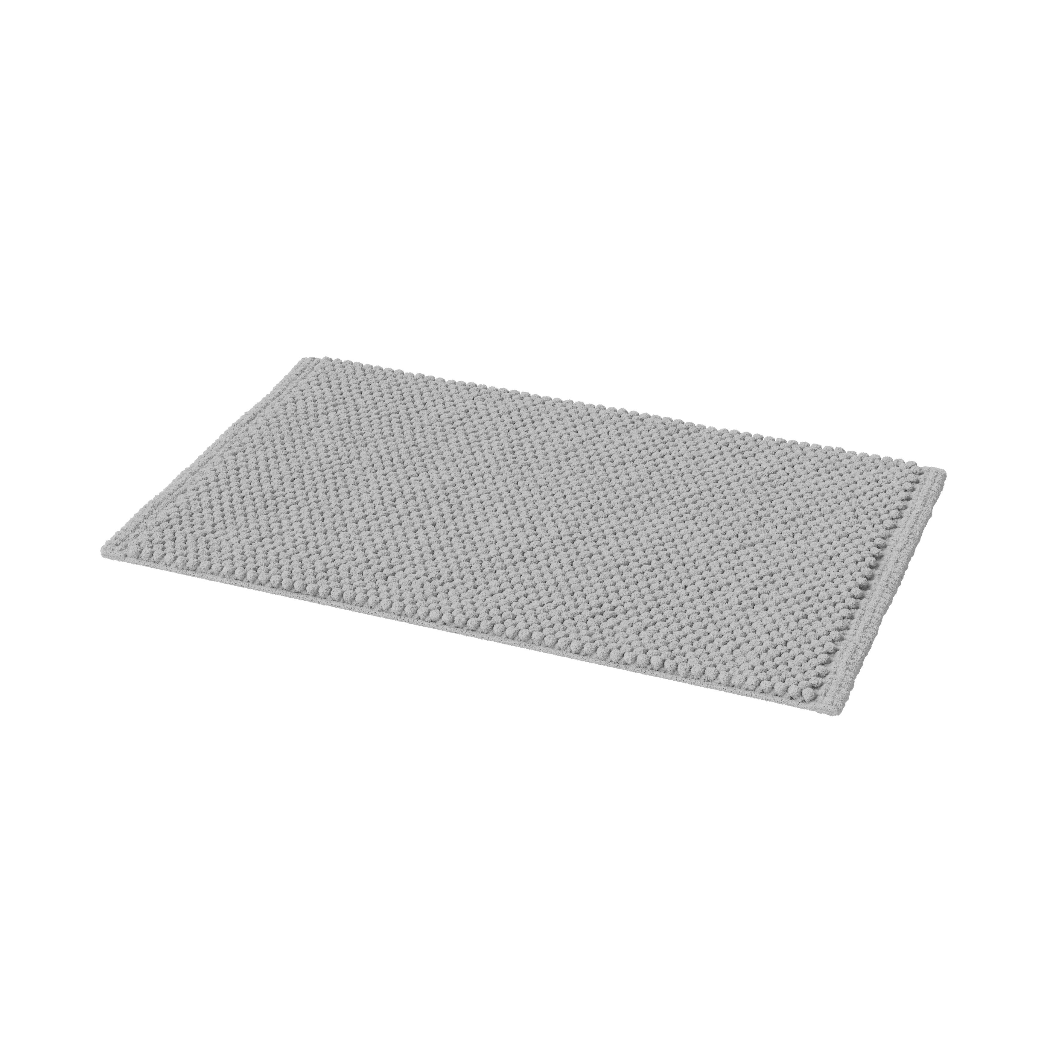 GoodHome Elland Vapor grey Rectangular Bath mat (L)80cm (W)50cm