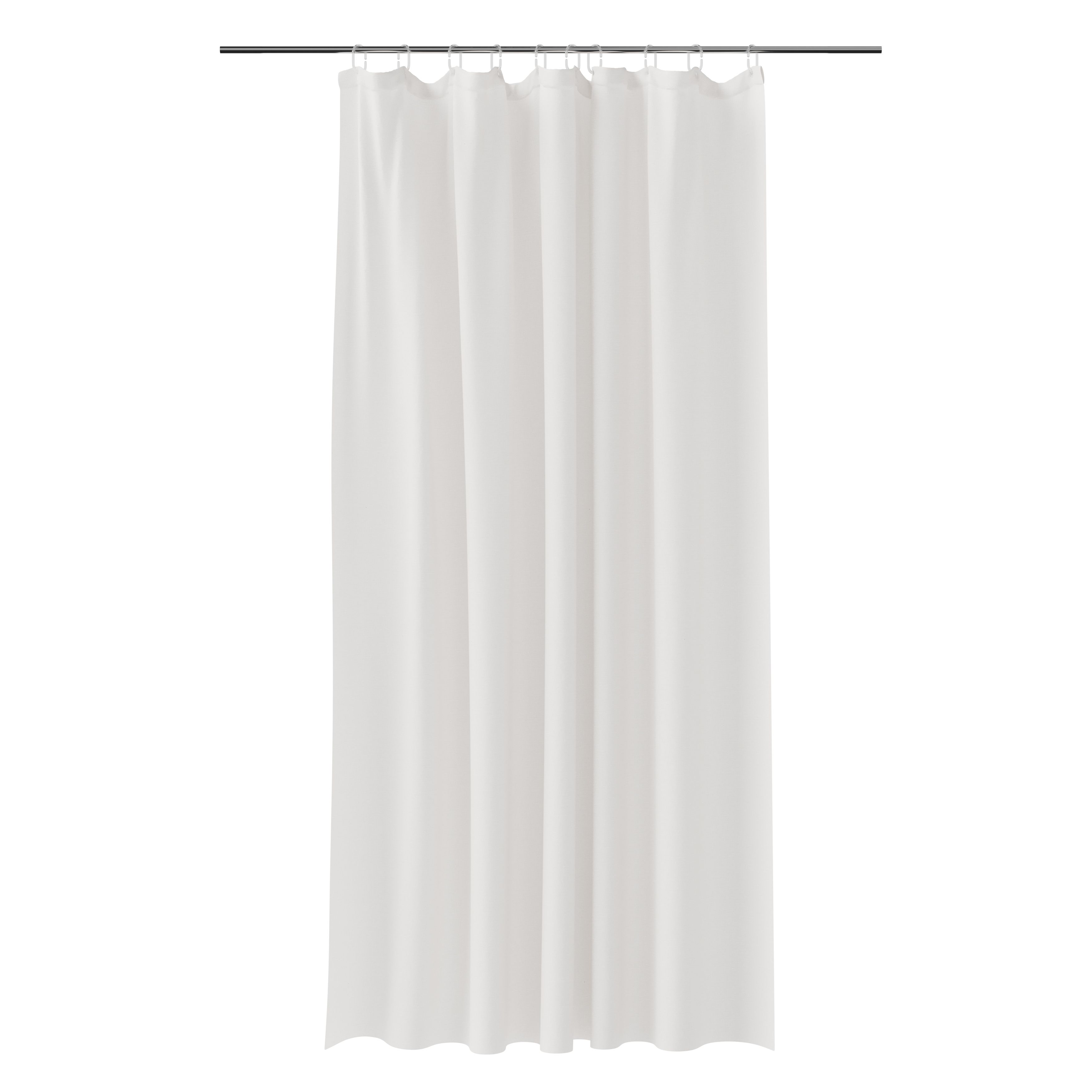 GoodHome Elland White Plain Shower curtain (L)2000mm DIY at B&Q