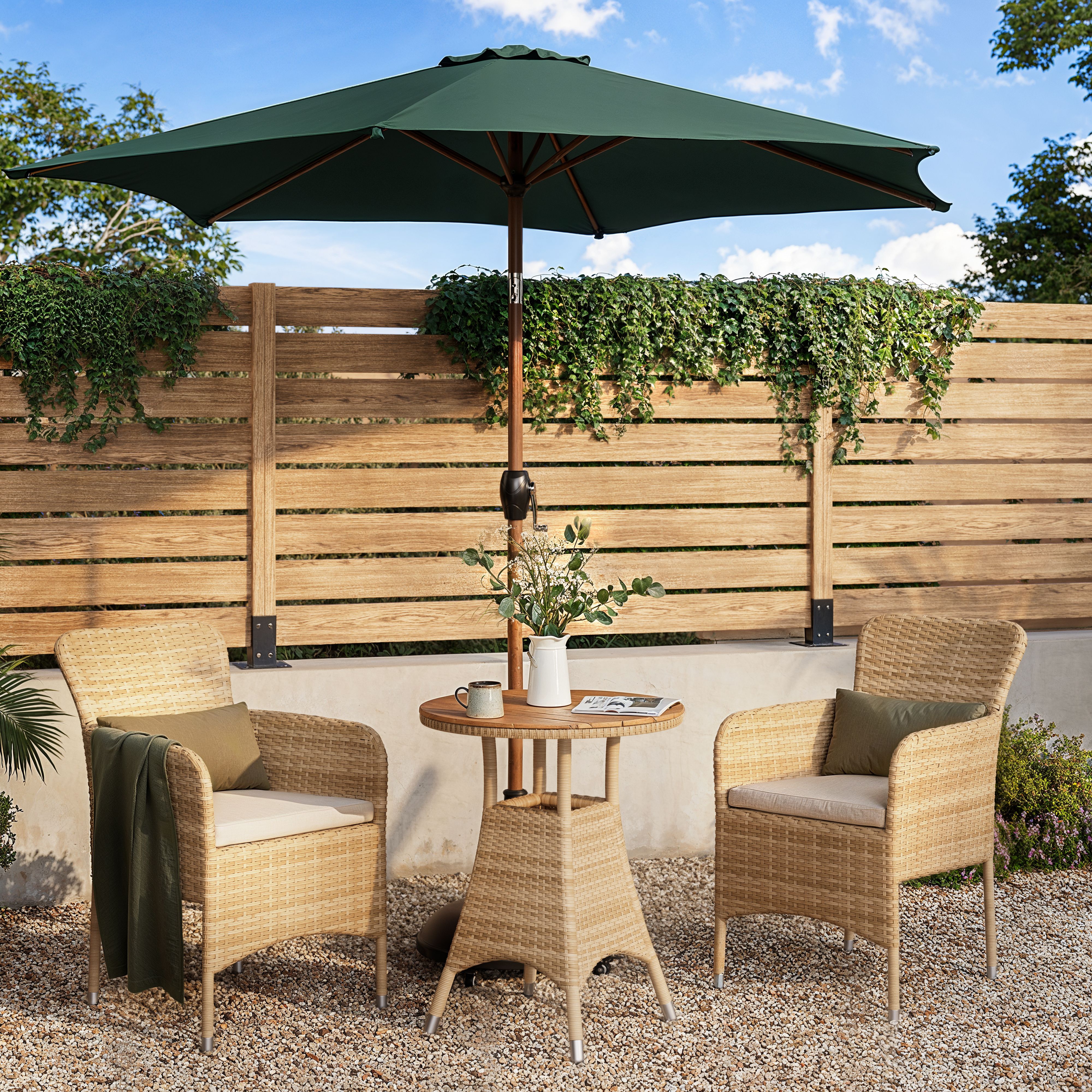 Elos Rattan effect 2 seater Bistro set