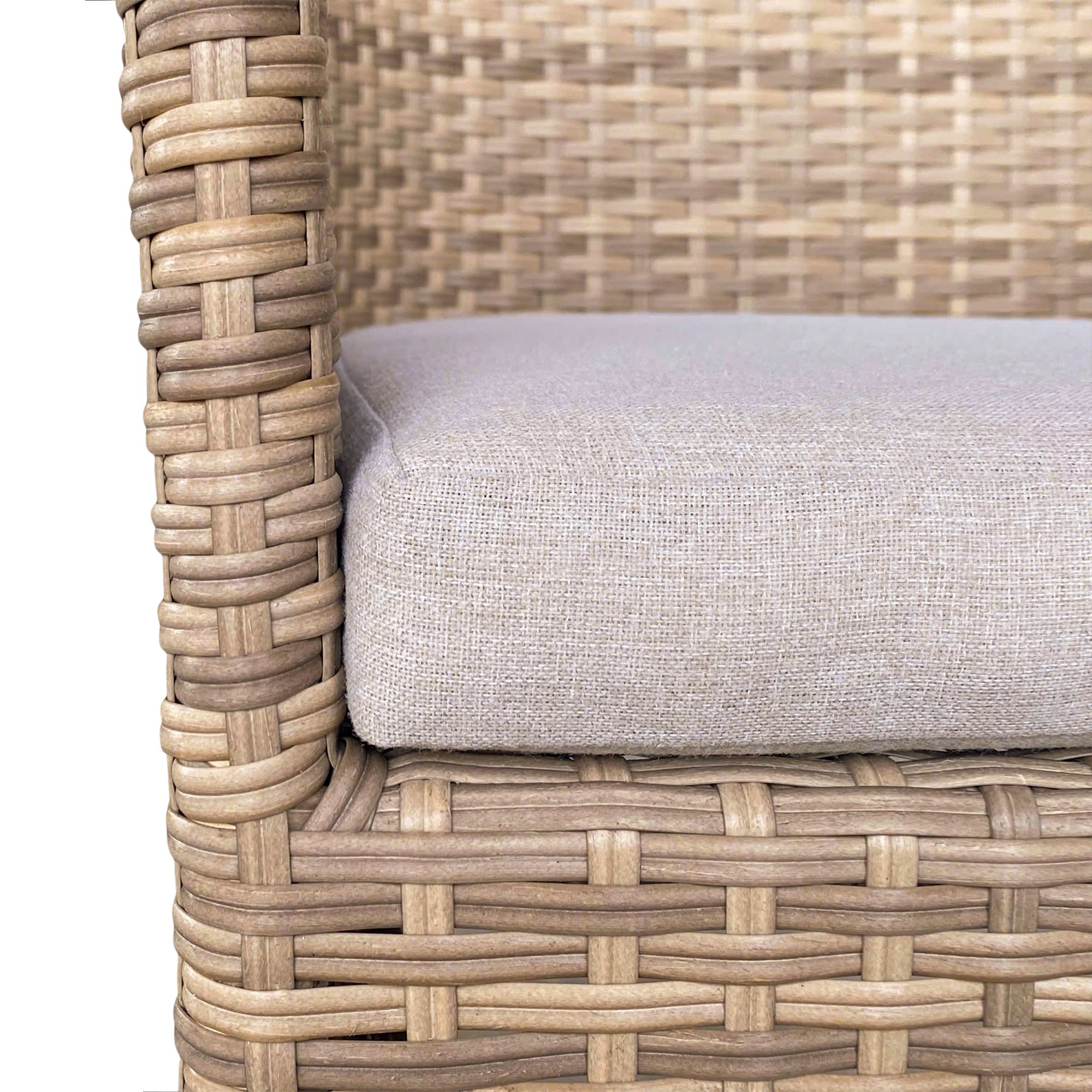 GoodHome Elos Beige Rattan effect 4 seater Dining set