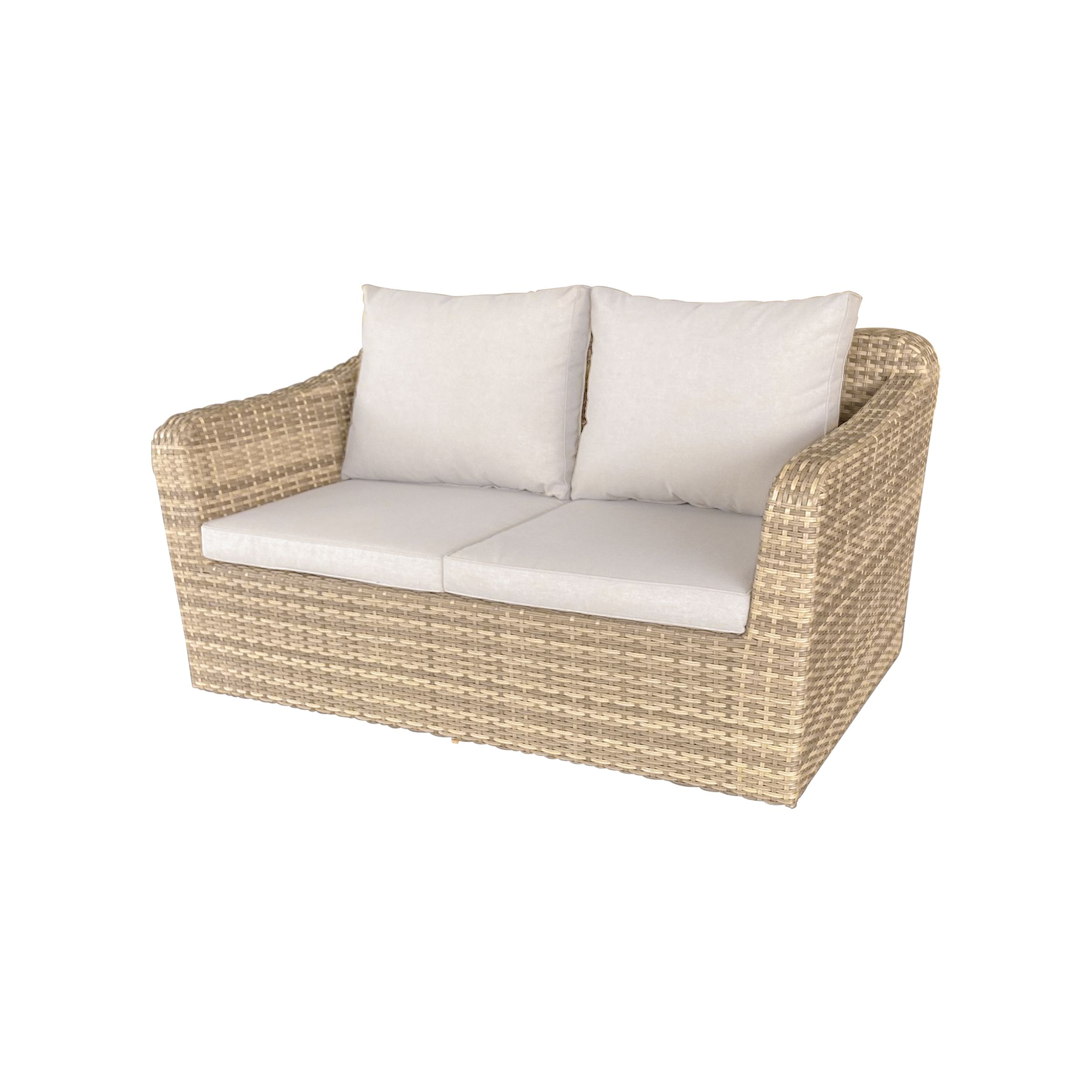 GoodHome Elos Matt Beige Rattan effect 4 Seater Modular Coffee set