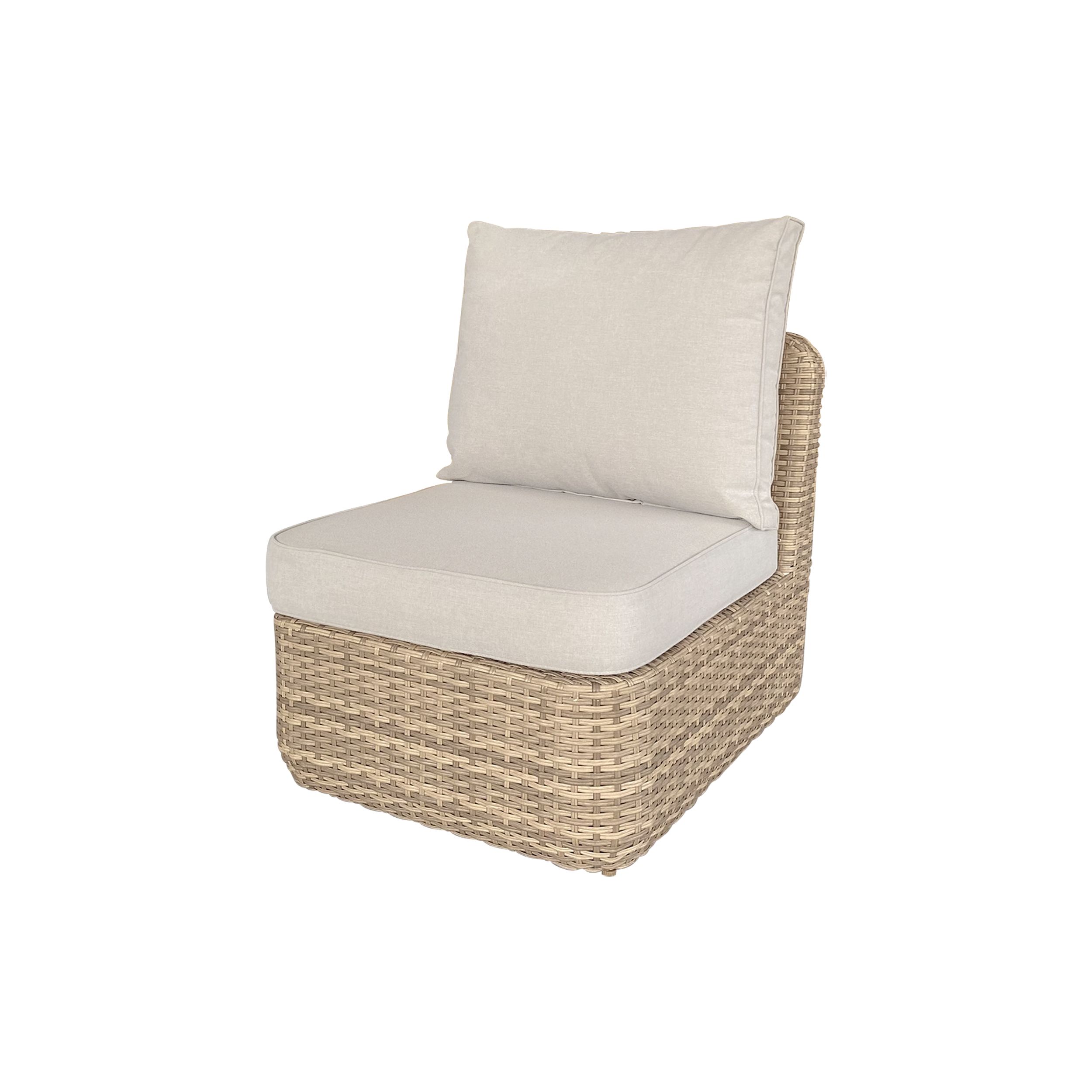 GoodHome Elos Matt Beige Rattan effect 4 Seater Modular Coffee set
