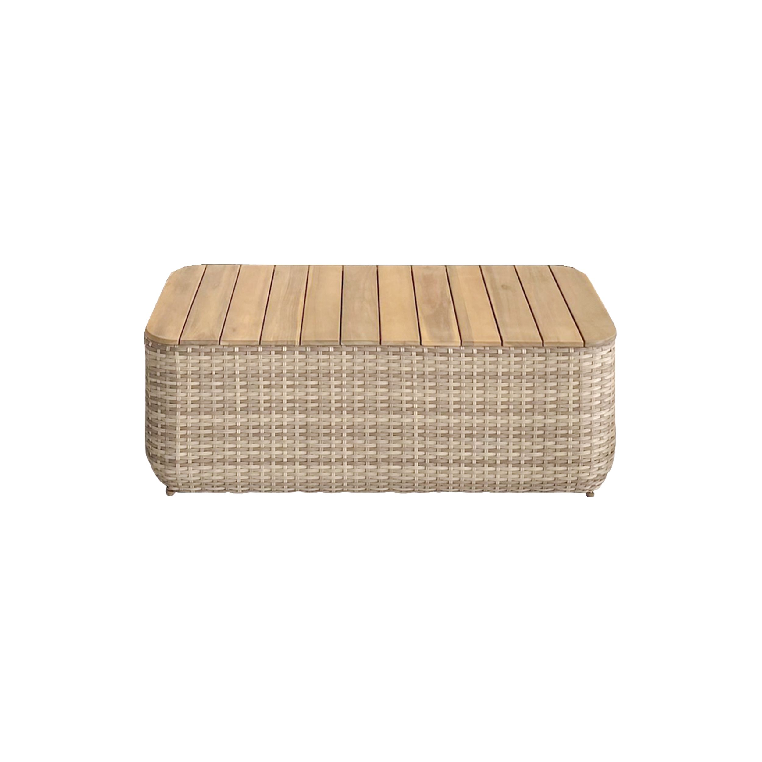 GoodHome Elos Matt Beige Rattan effect 4 Seater Modular Coffee set