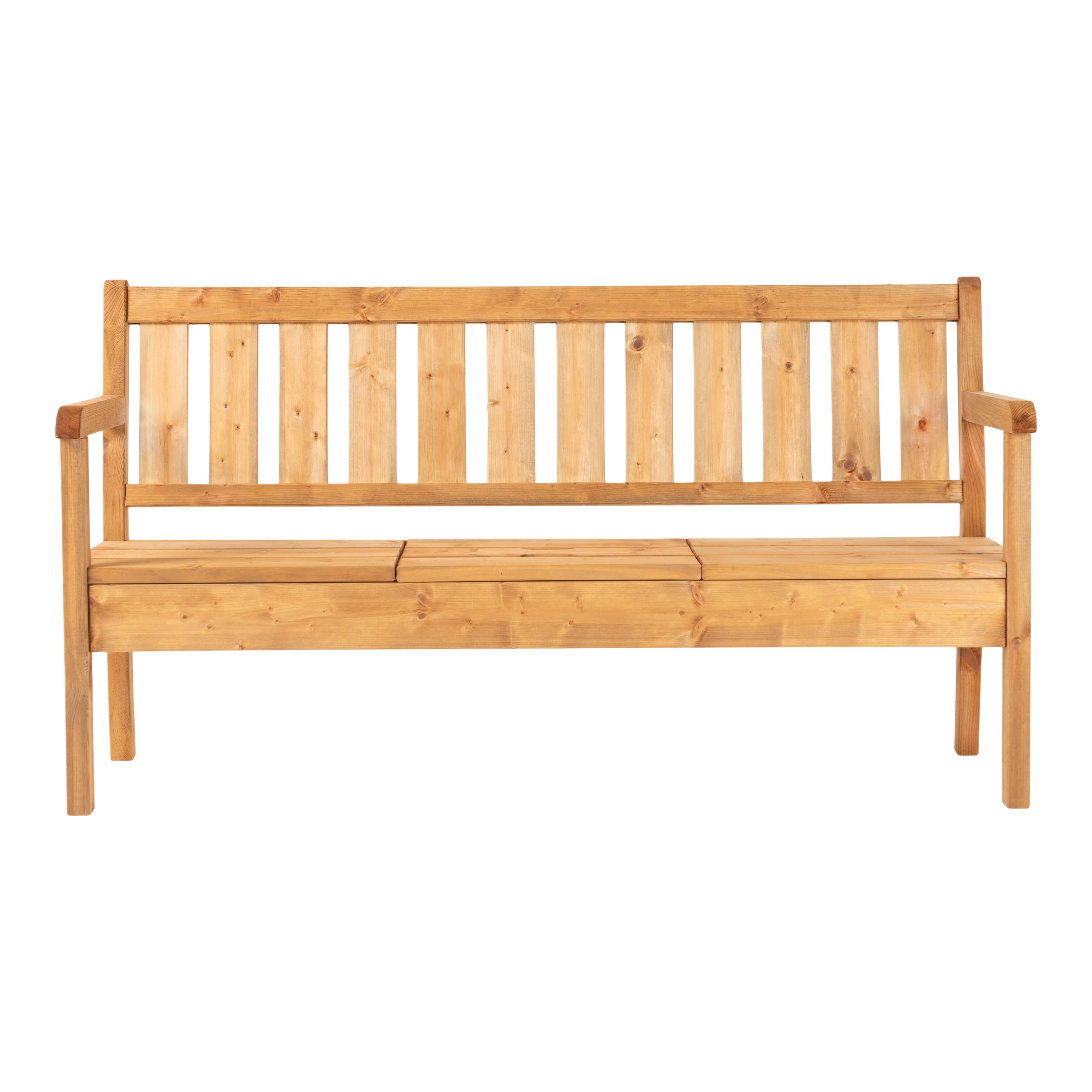 GoodHome Elounda Wooden 2 seater Bench with Side table (W)159cm (H)92.5cm