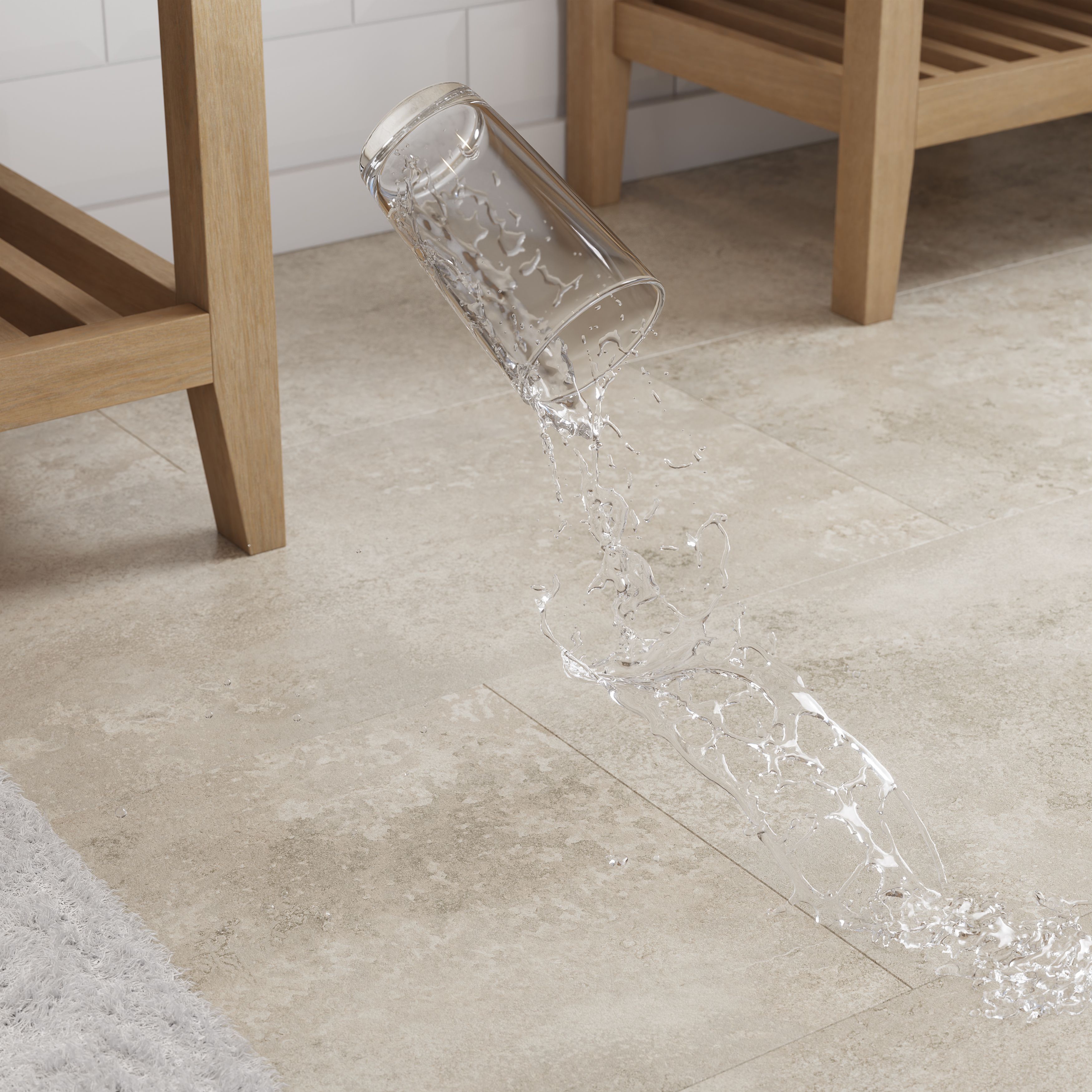 GoodHome Elstree Natural Stone effect Laminate Flooring 2.535m