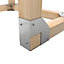 GoodHome Elvet Steel 2-way timber connector , Pack of 2
