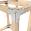 GoodHome Elvet Steel 3-way timber connector , Pack of 4