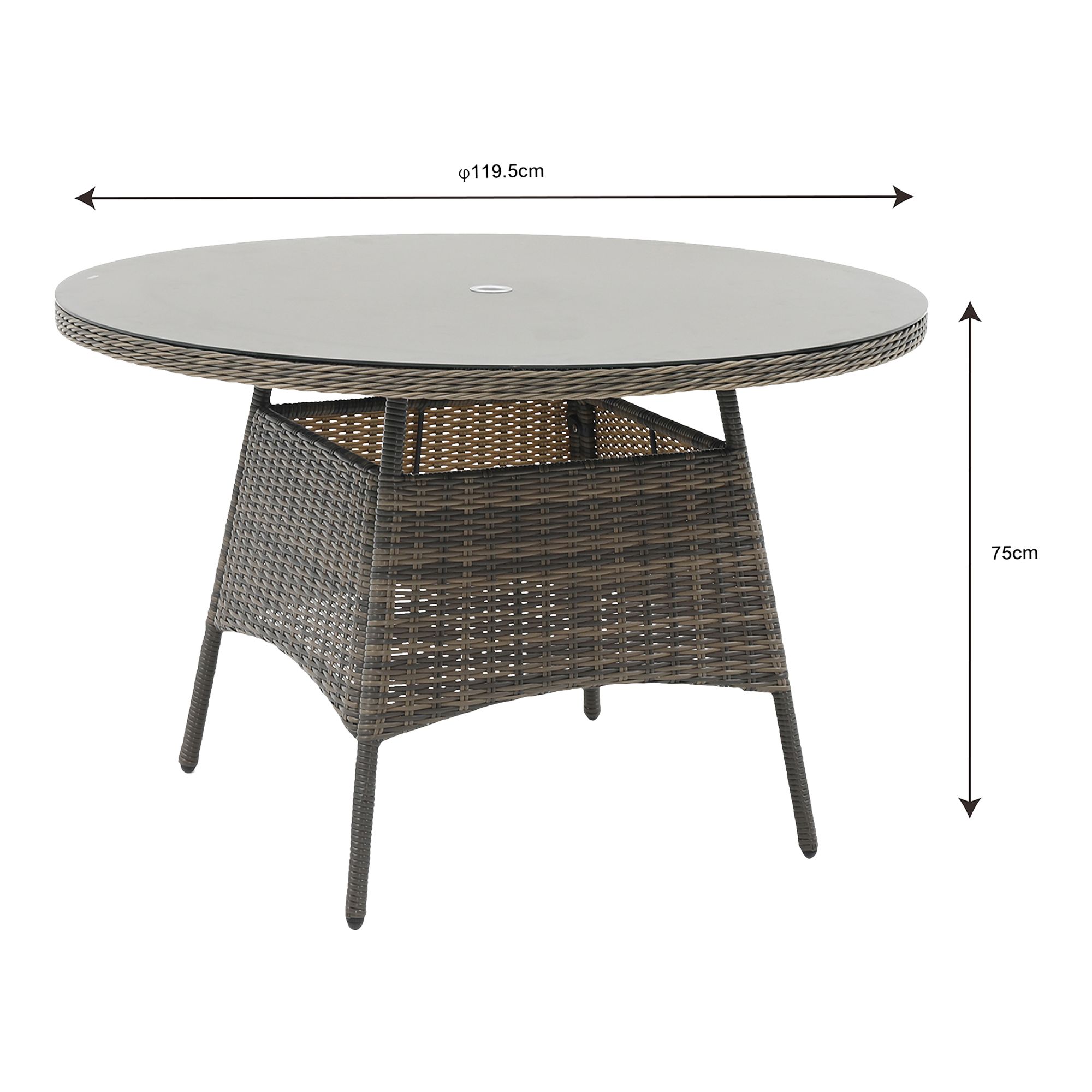 GoodHome Emali Brown Rattan effect 4 seater Dining set