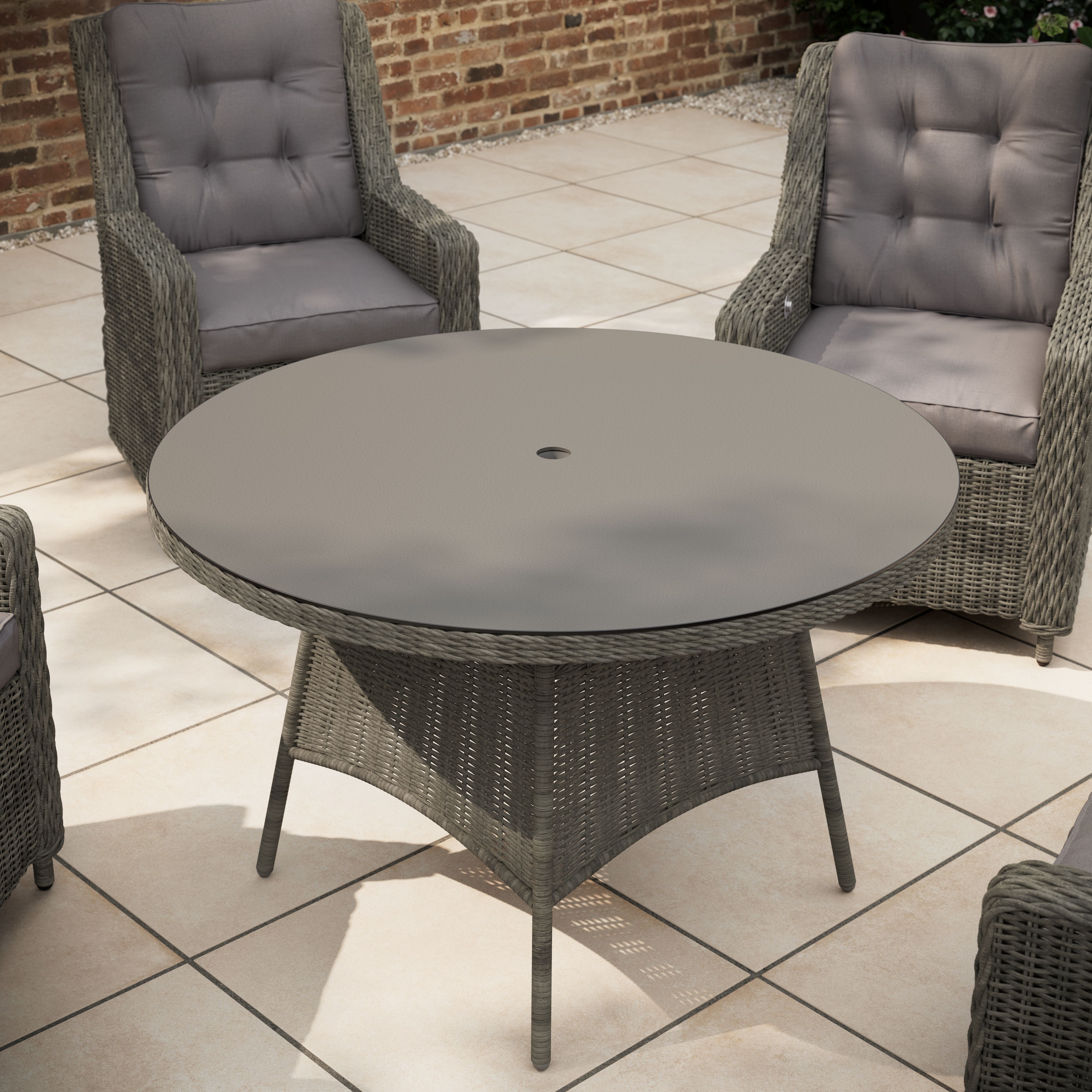 GoodHome Emali Brown Rattan effect 4 seater Dining set