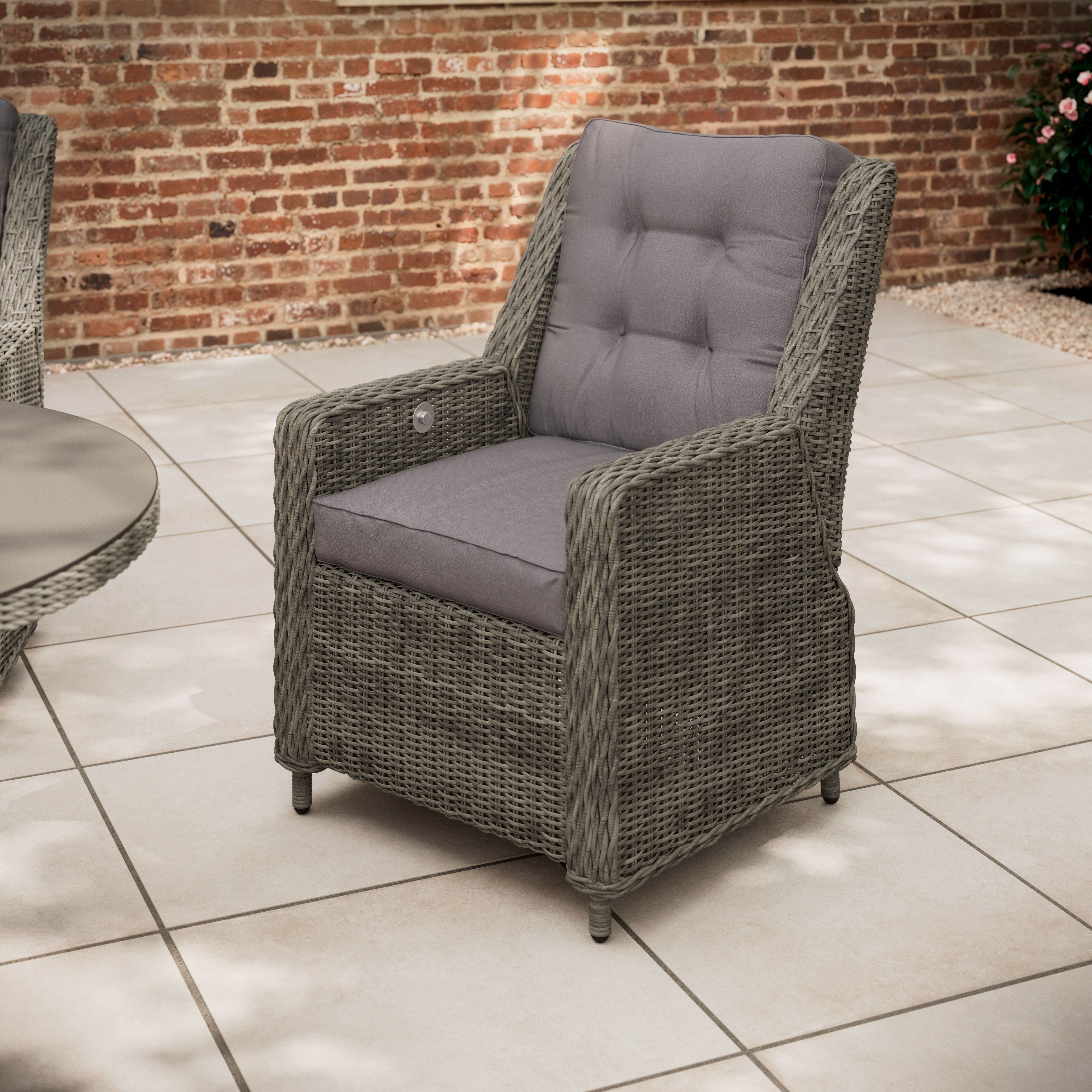 GoodHome Emali Brown Rattan effect 4 seater Dining set