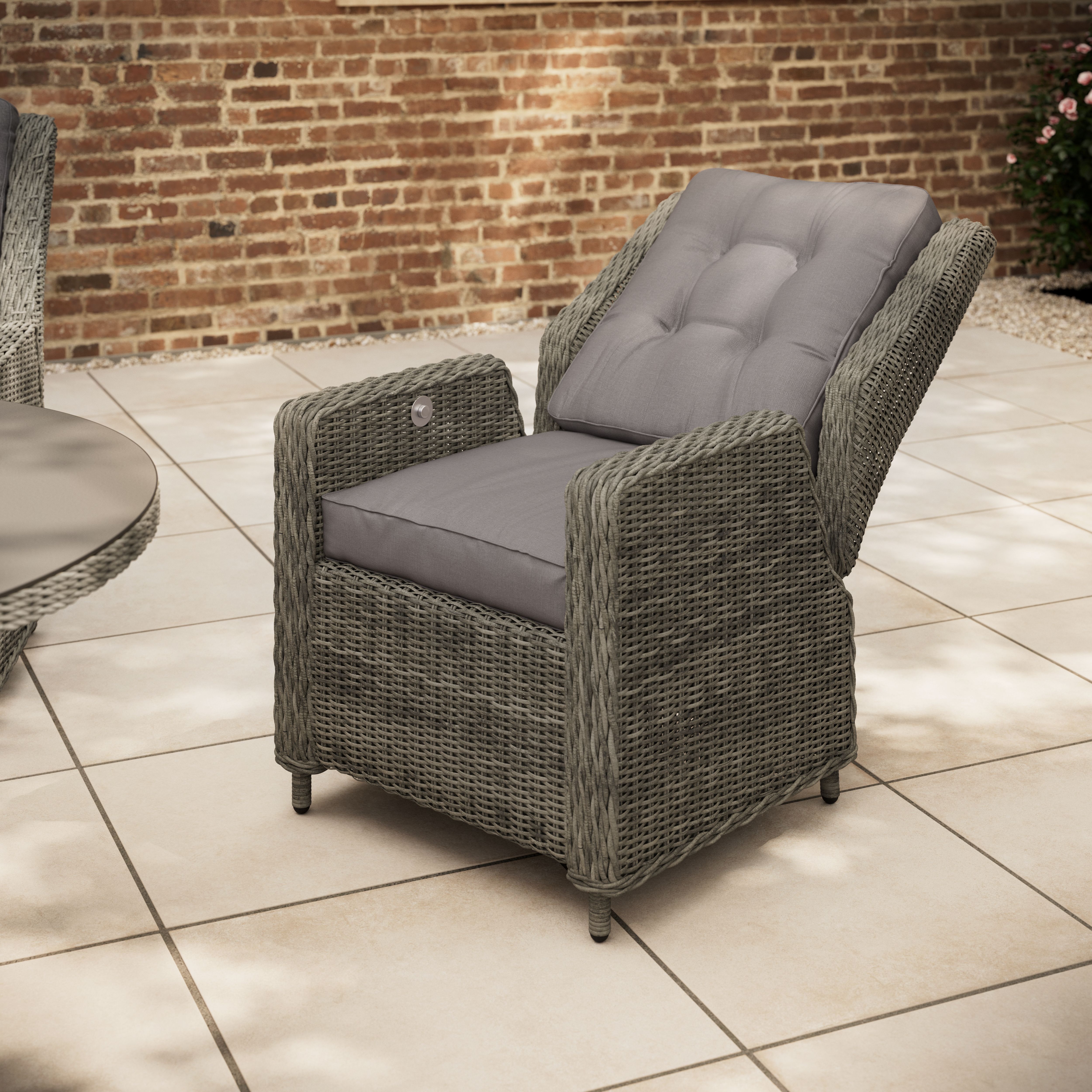 GoodHome Emali Brown Rattan effect 4 seater Dining set