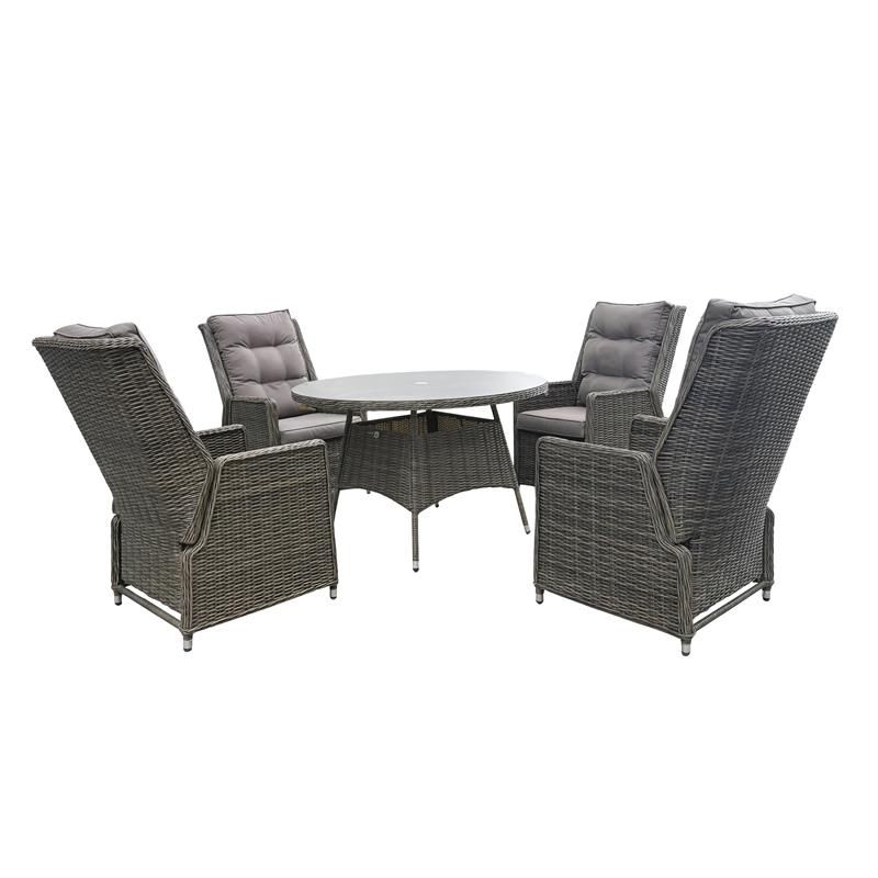 GoodHome Emali Brown Rattan effect 4 seater Dining set
