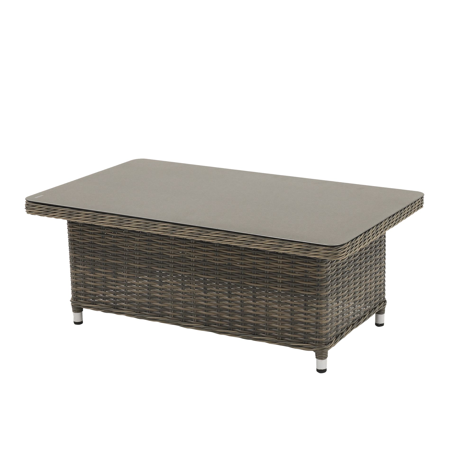 GoodHome Emali Matt Brown Rattan effect 4 Seater Coffee set