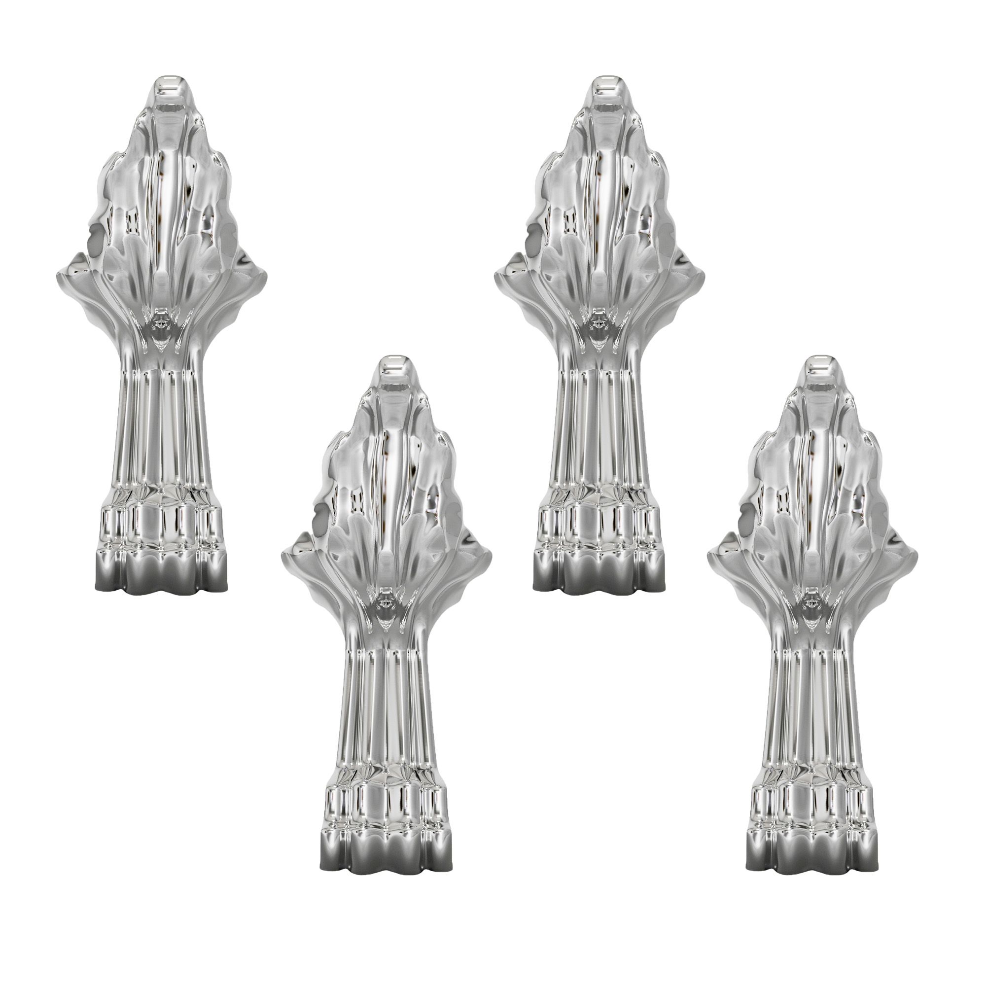 GoodHome Emba Traditional Chrome effect Metal & plastic Bath feet, Pack of 4