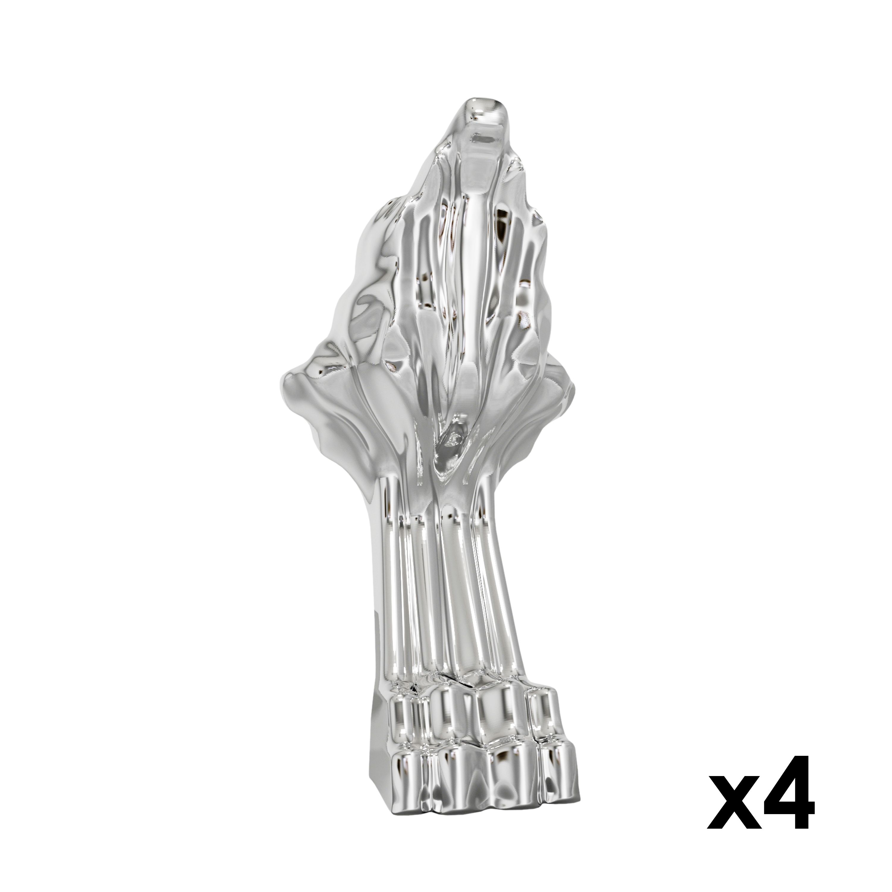 GoodHome Emba Traditional Chrome effect Metal & plastic Bath feet, Pack of 4