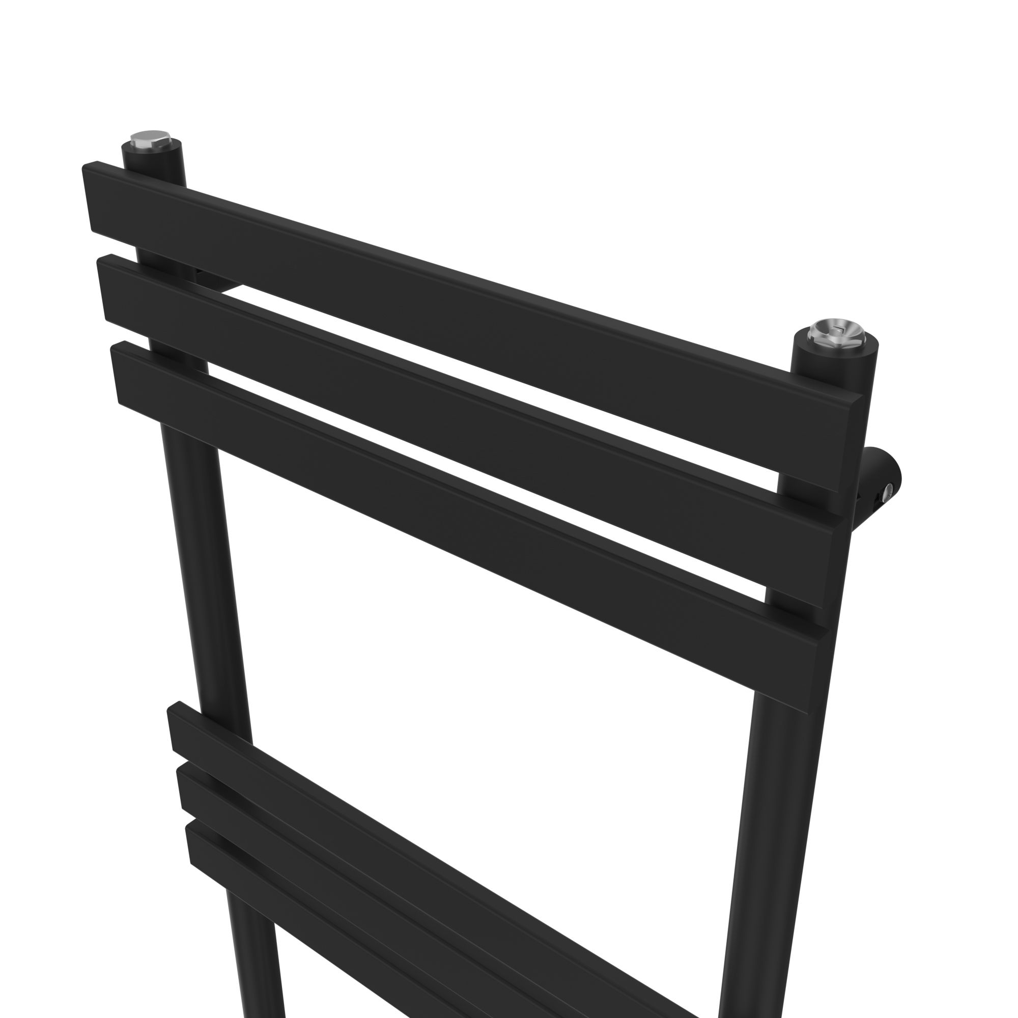 GoodHome Emsworth Black 2363BTU Vertical Towel radiator (W)500mm x (H ...