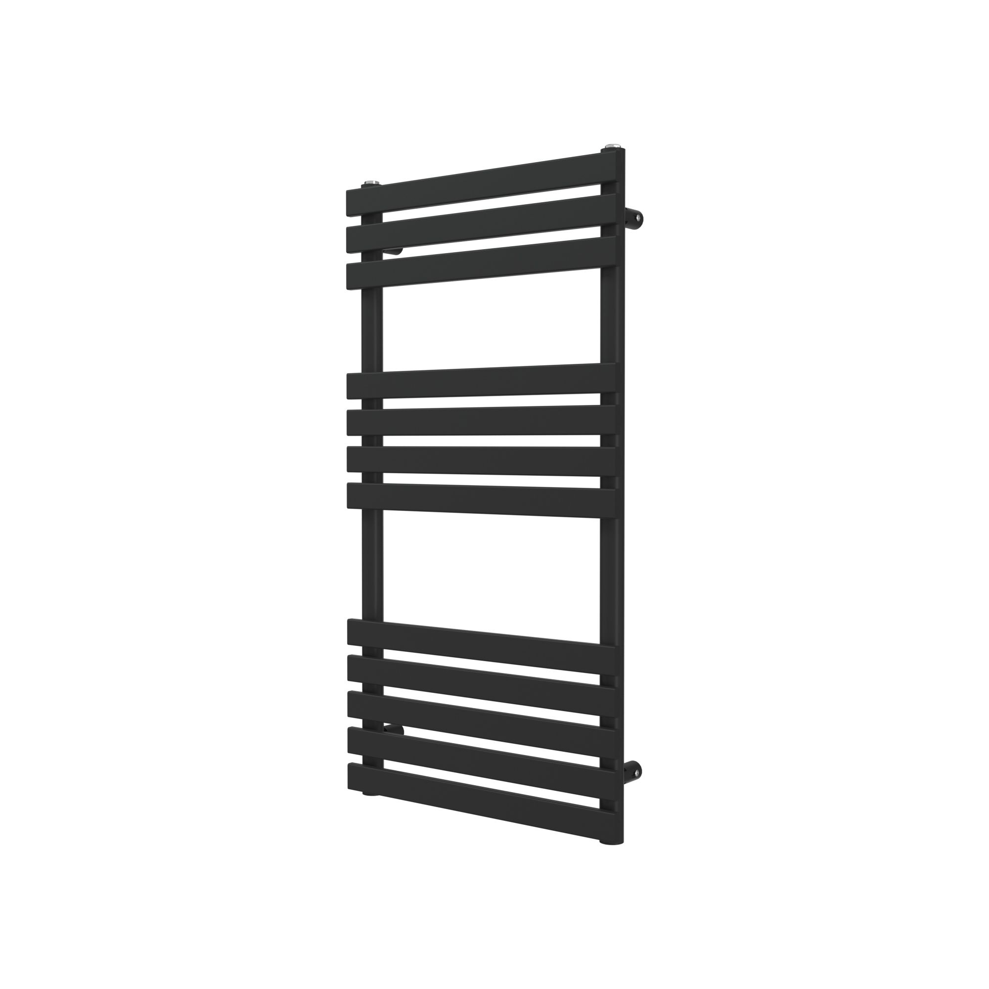 GoodHome Emsworth Black Vertical Flat Towel radiator W 500mm x