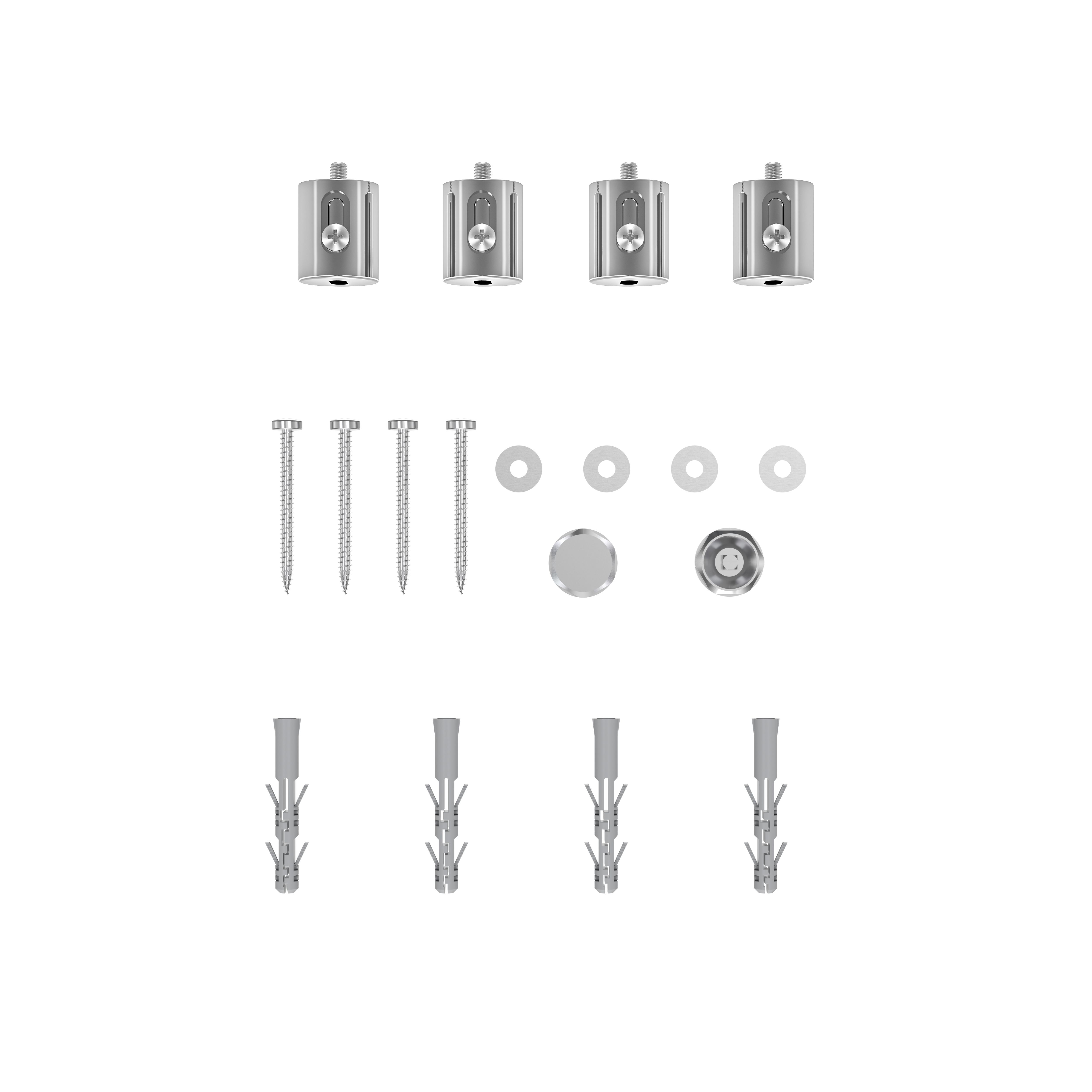 GoodHome Emsworth Chrome effect 1006BTU Vertical Towel radiator (W)500mm x (H)974mm