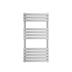 GoodHome Emsworth Chrome effect Vertical Flat Towel radiator (W)500mm x (H)974mm